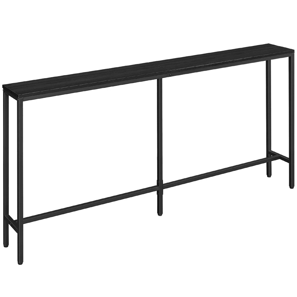Narrow black console table rental