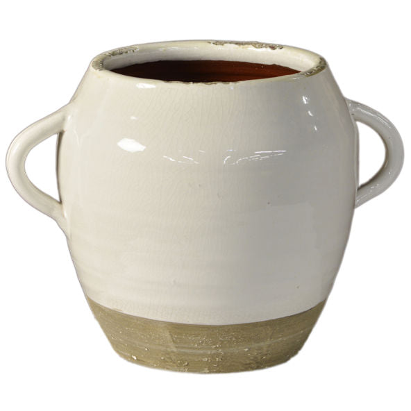 Large ceramic vase with handles rental