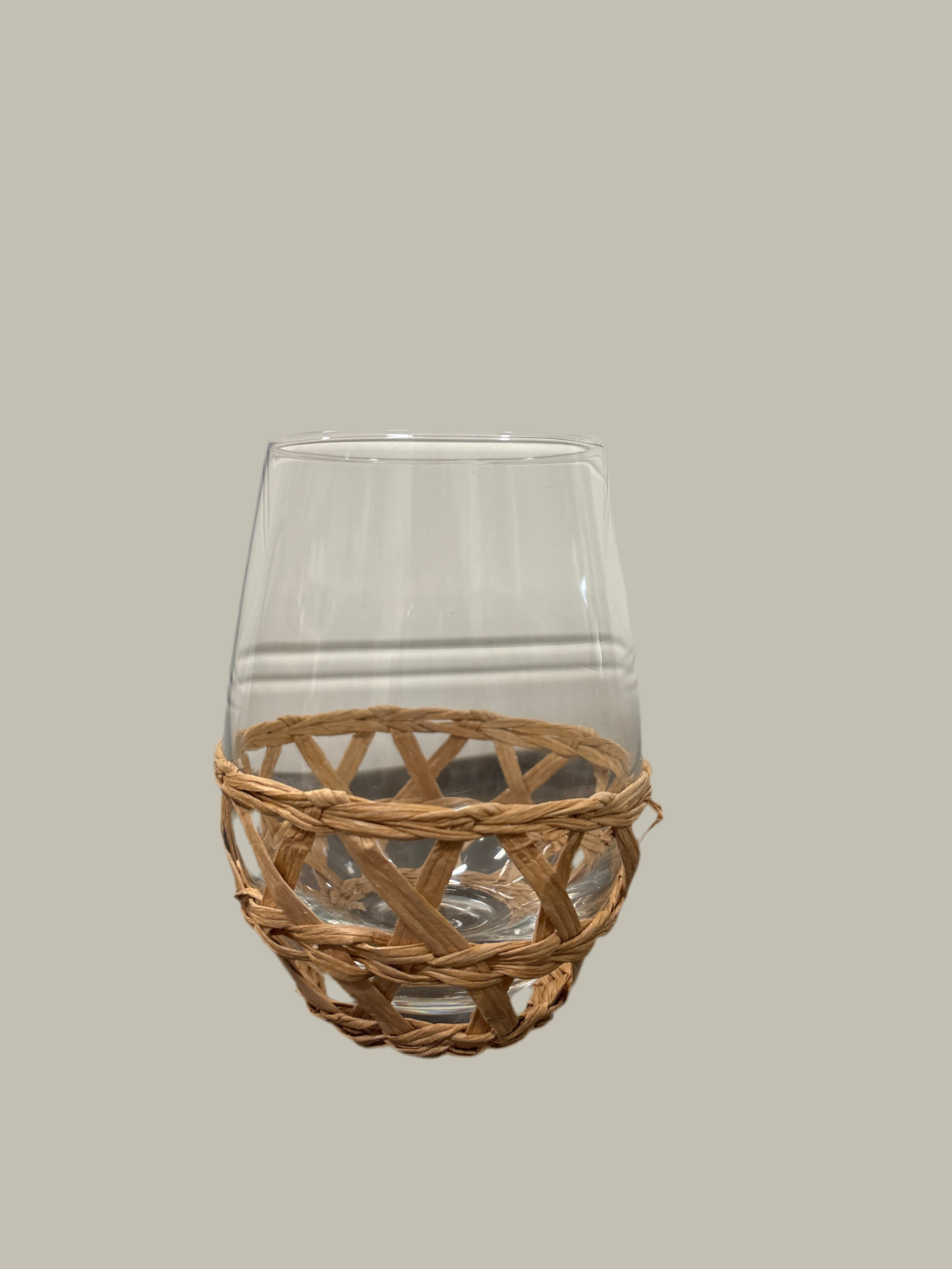 Seagrass stemless wine glass set of 4