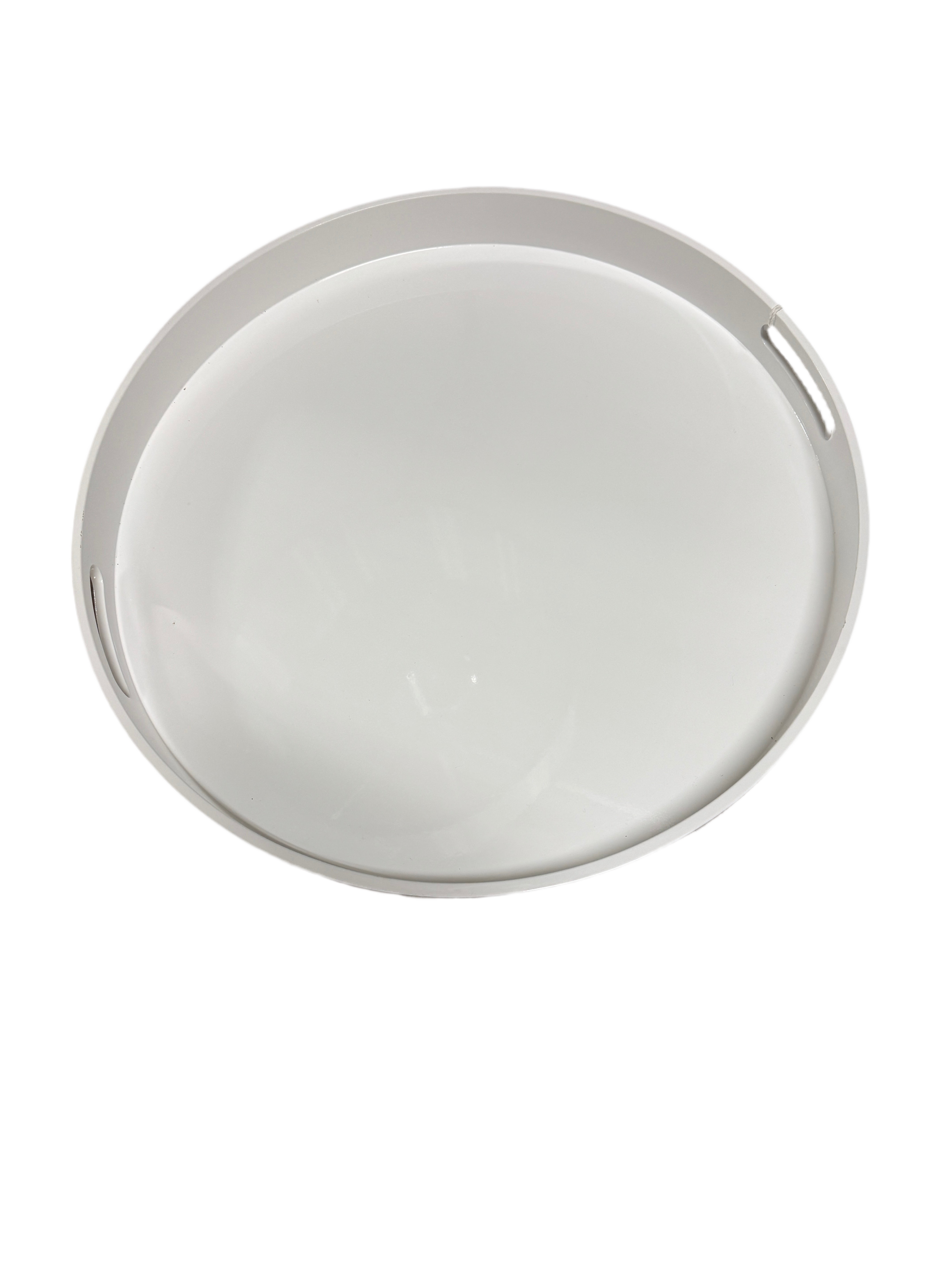 White XL round white tray rental