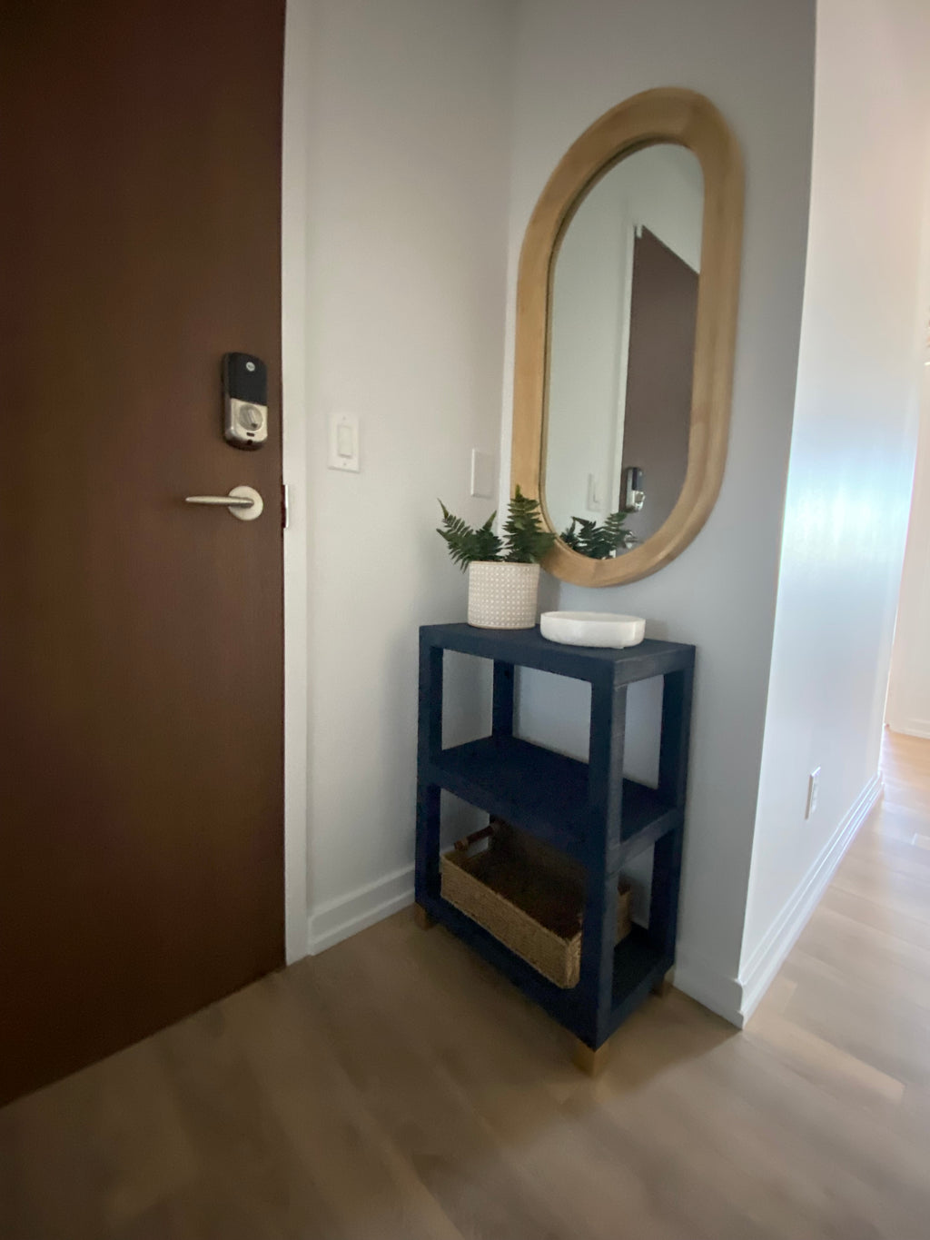 Wooden elongated mirror rental