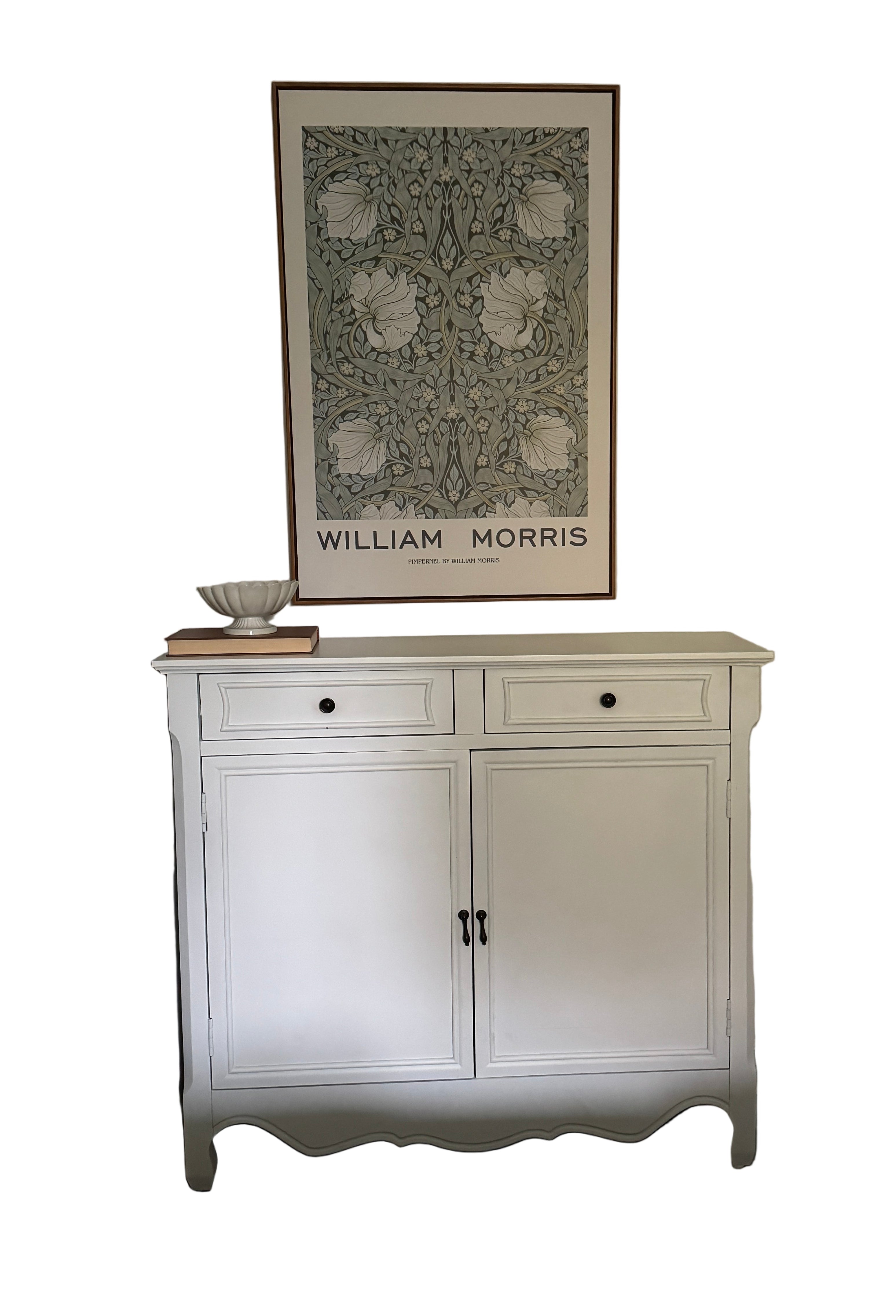 White Console dresser rental