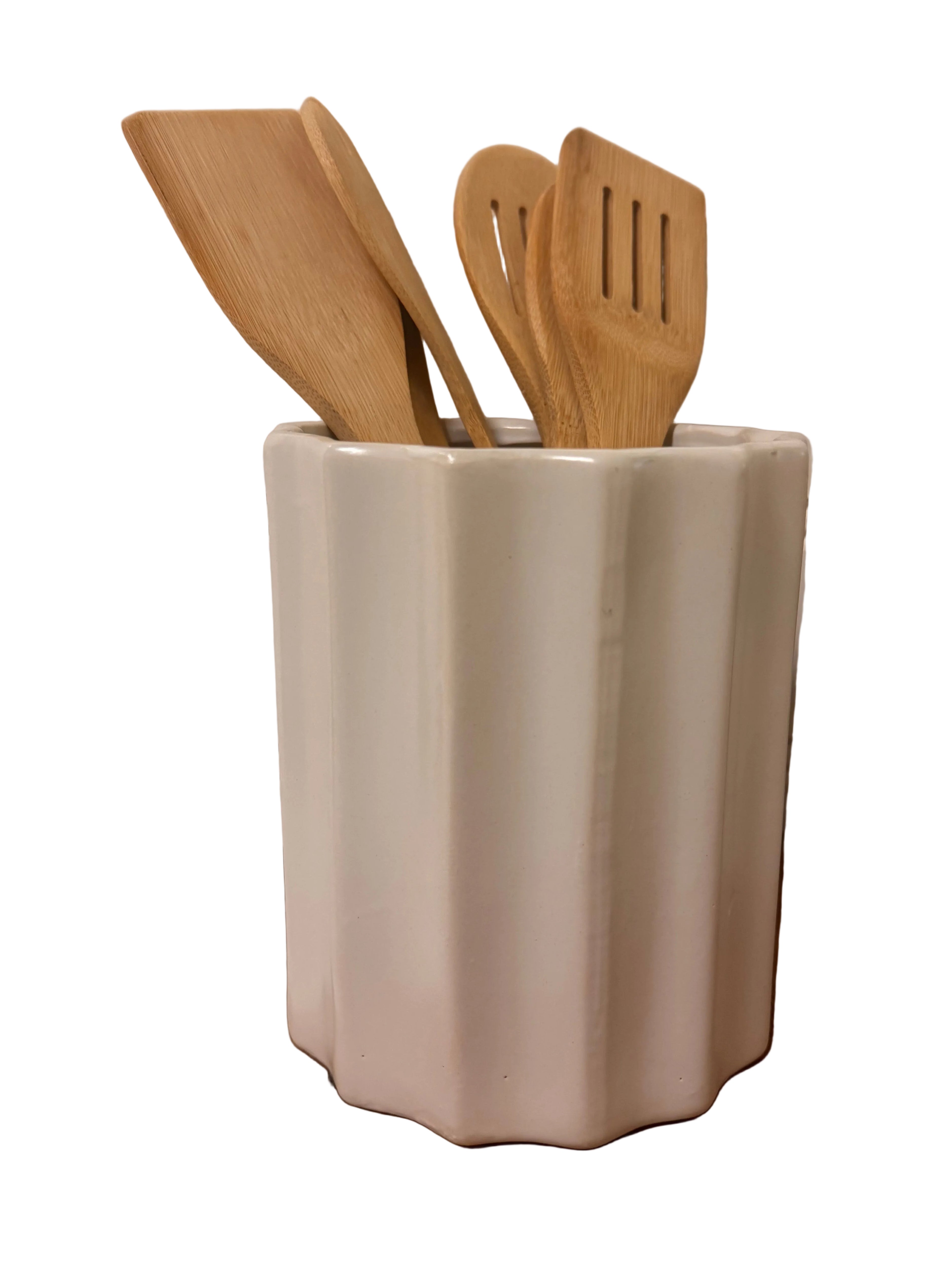 Fluted utensil holder set rental
