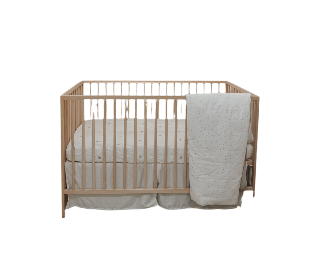 Wooden crib with crib mattress/ sheets rental