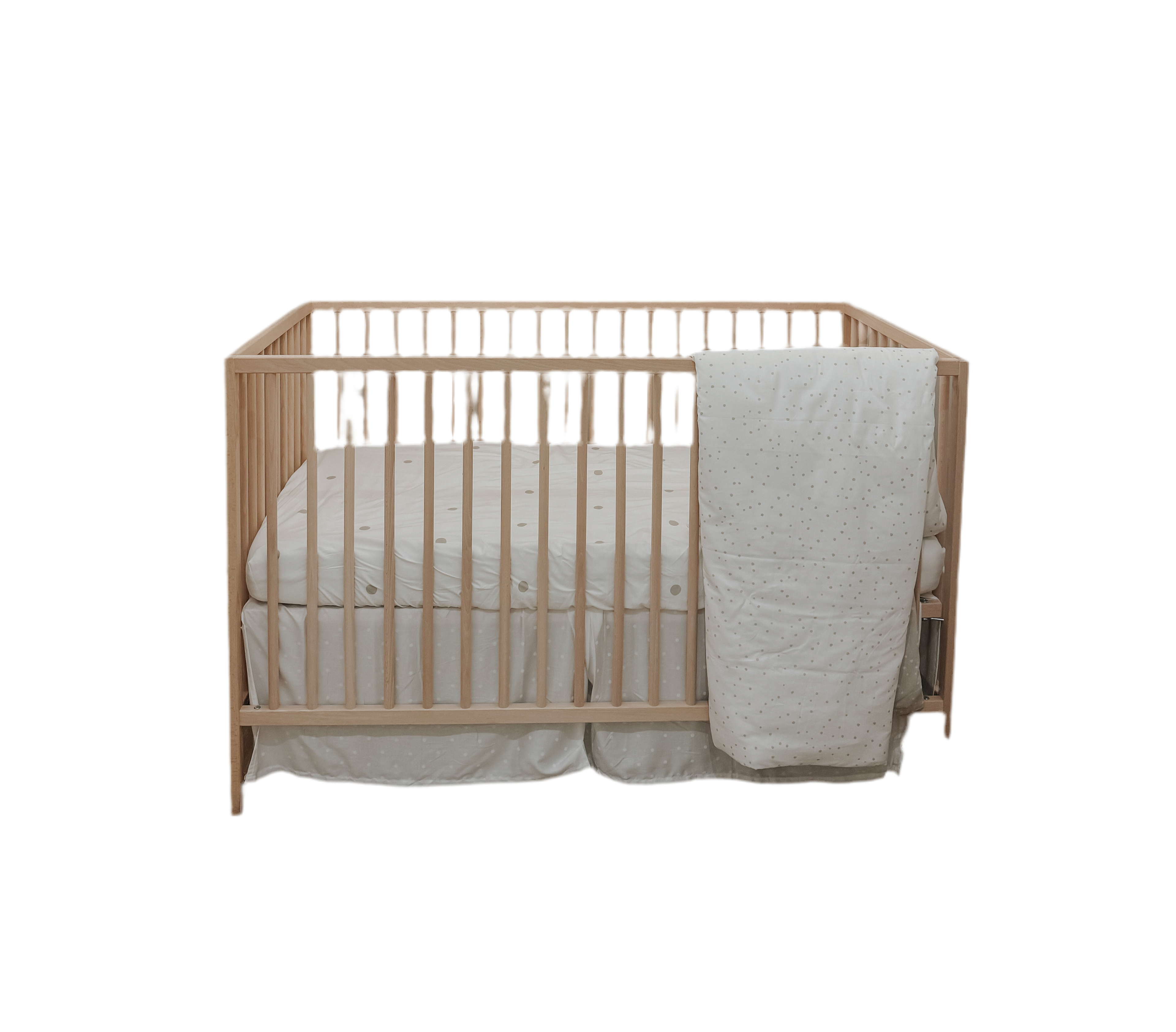 Wooden crib with crib mattress/ sheets rental