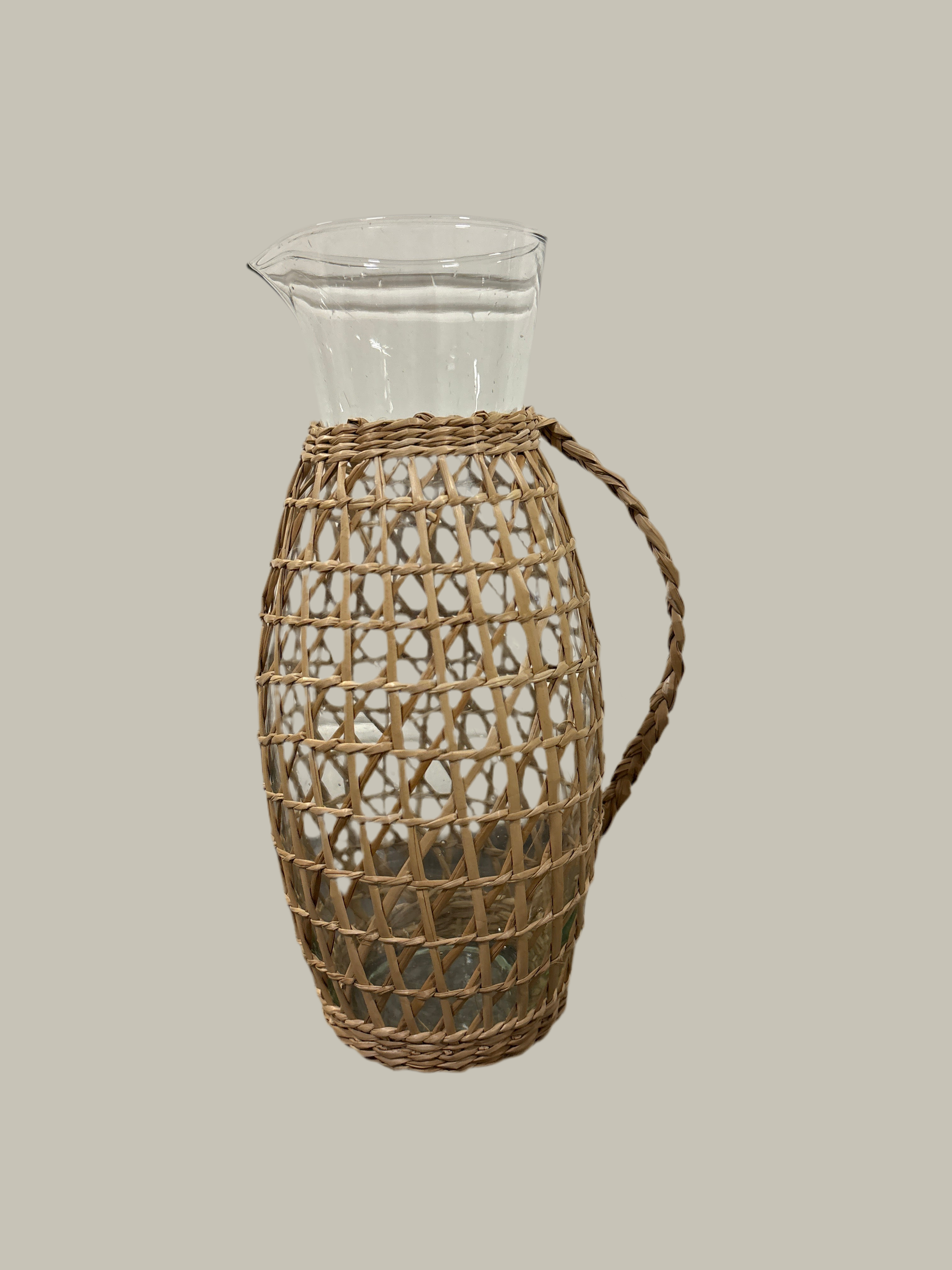 Seagrass glass pitcher rental