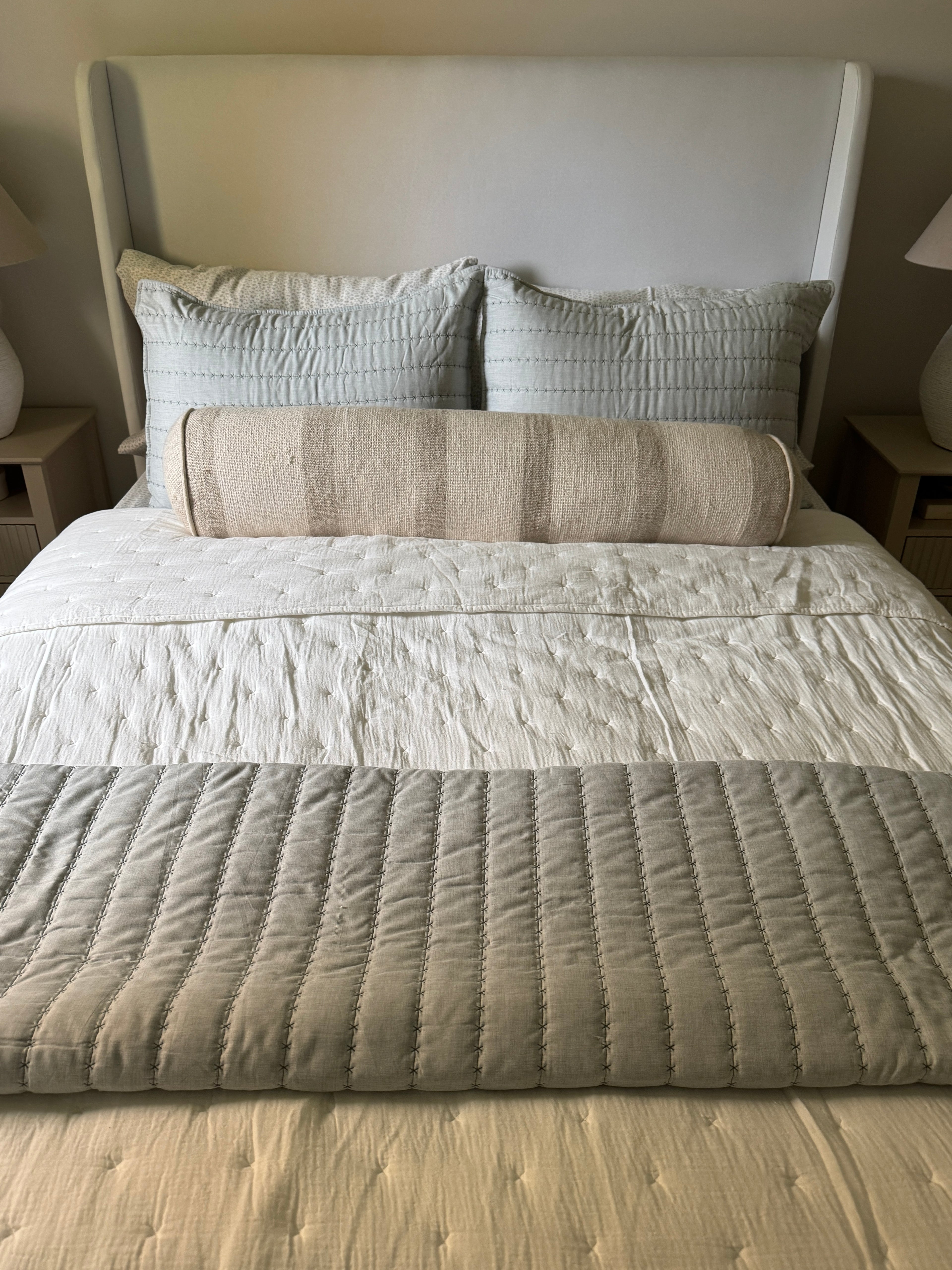 Soft sage double bedding bundle set rental