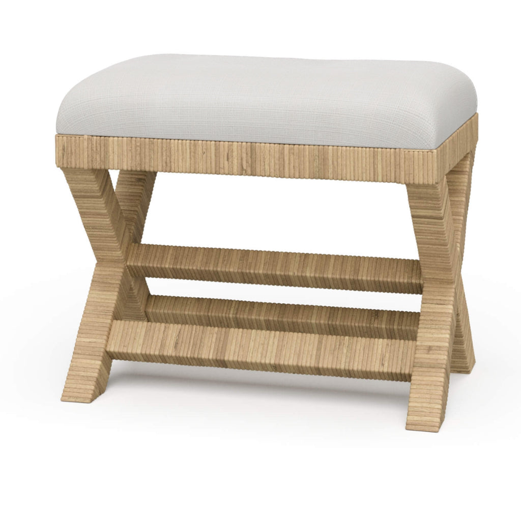 Rattan & Linen bench rental ( available mid August)