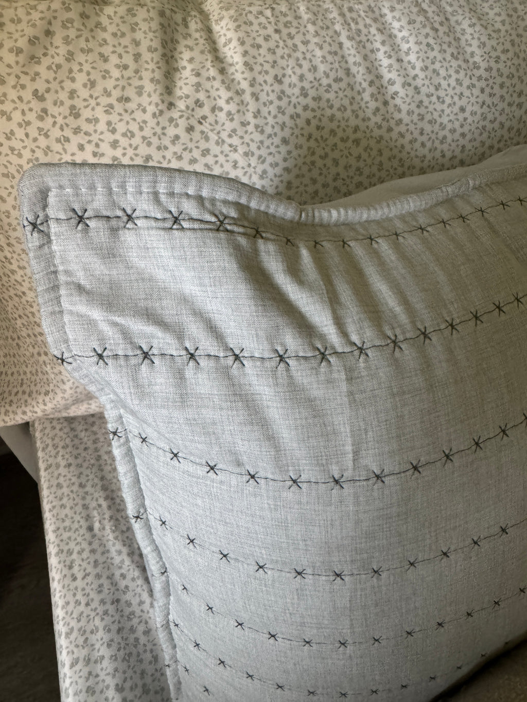 Soft sage double bedding bundle set rental