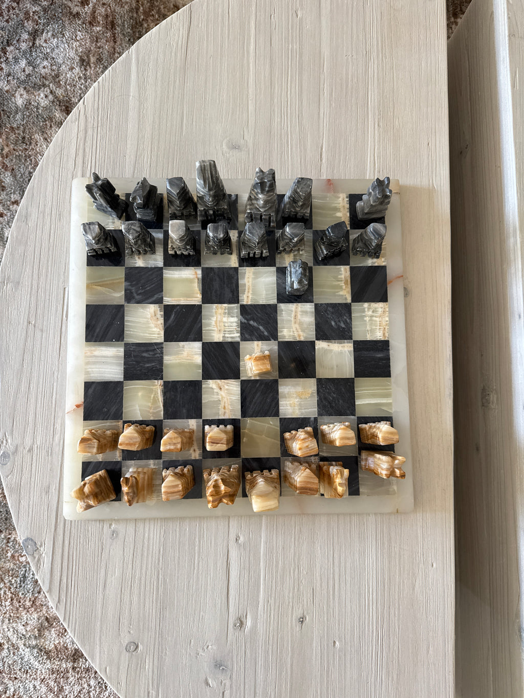 Vintage marble chess set rental