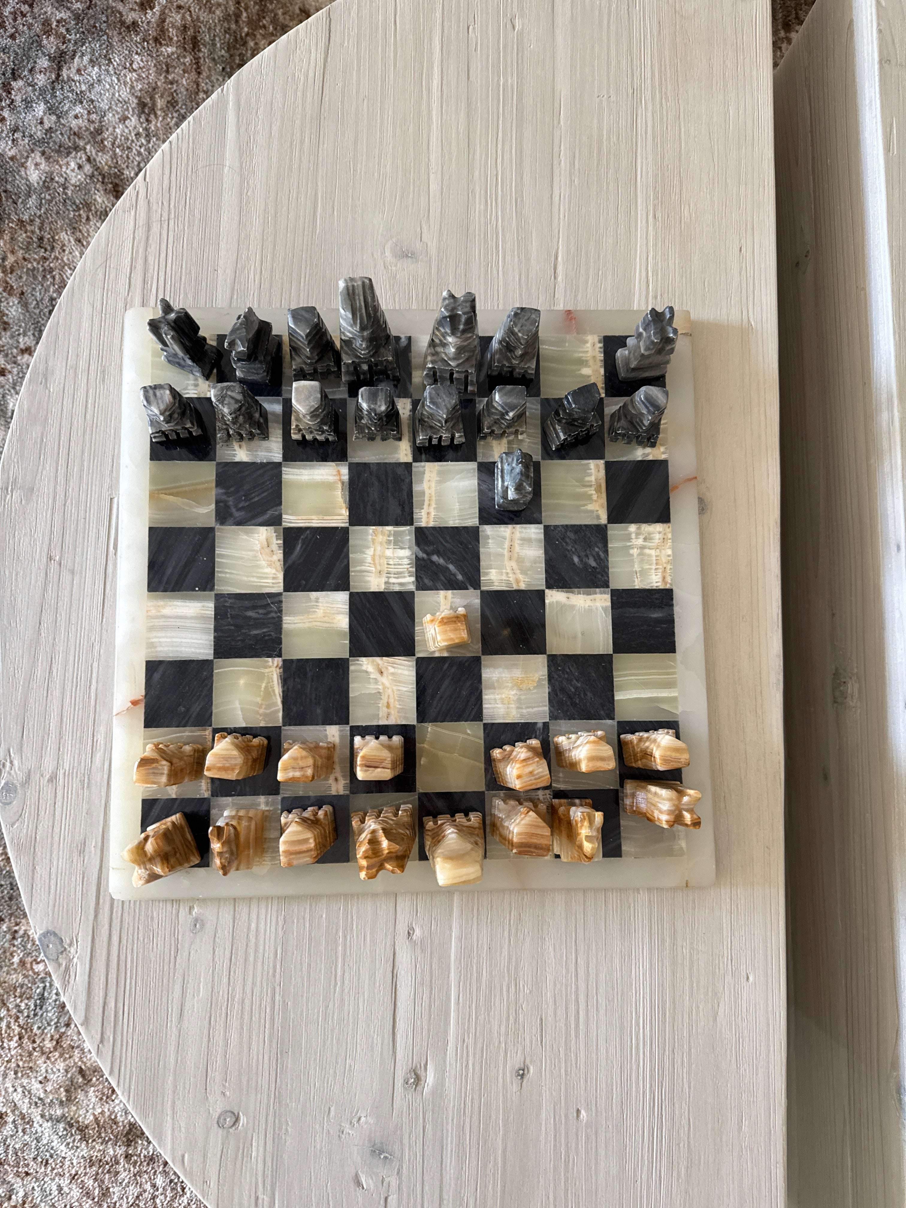 Vintage marble chess set rental