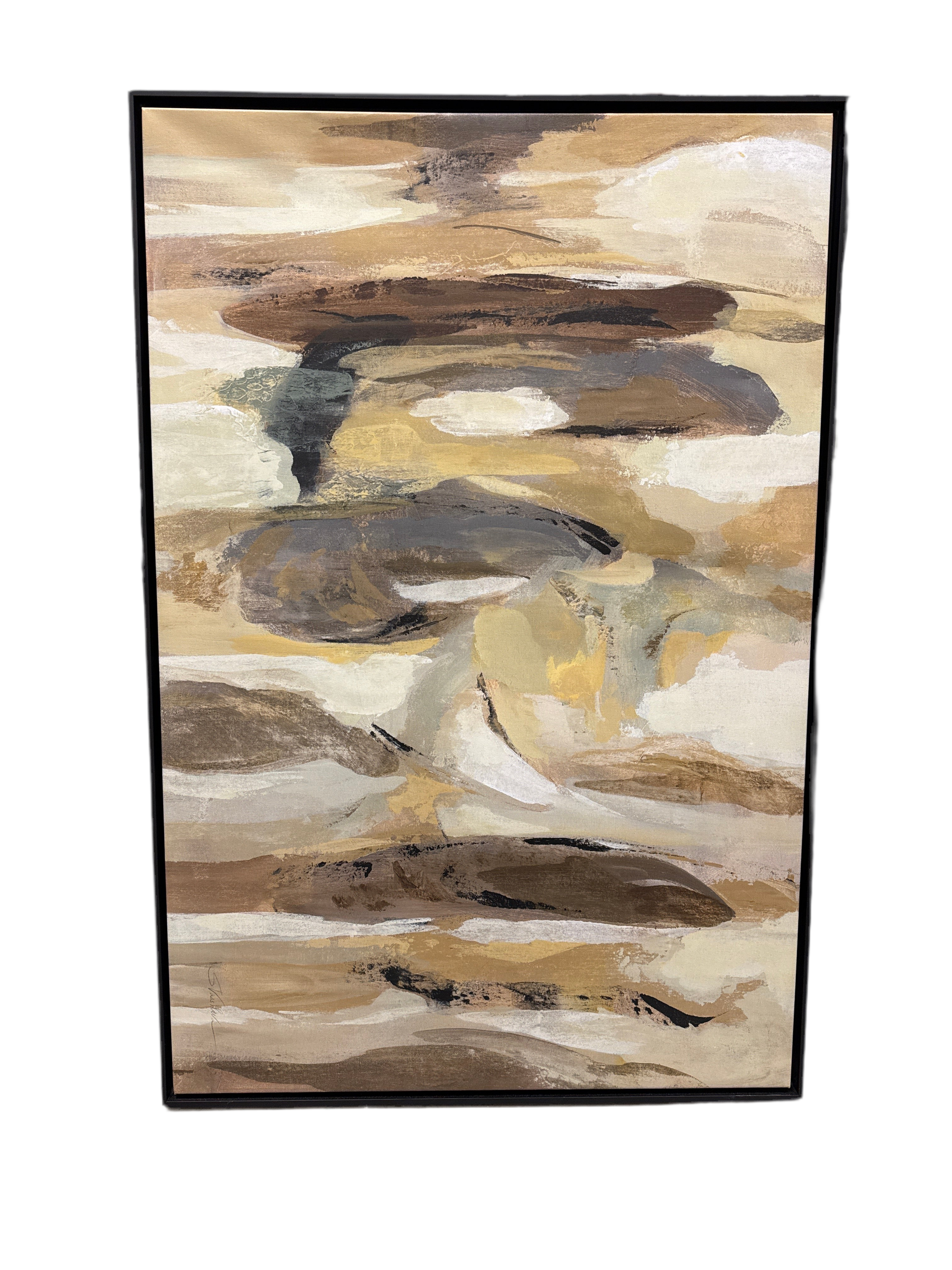 Neutral black framed art rental