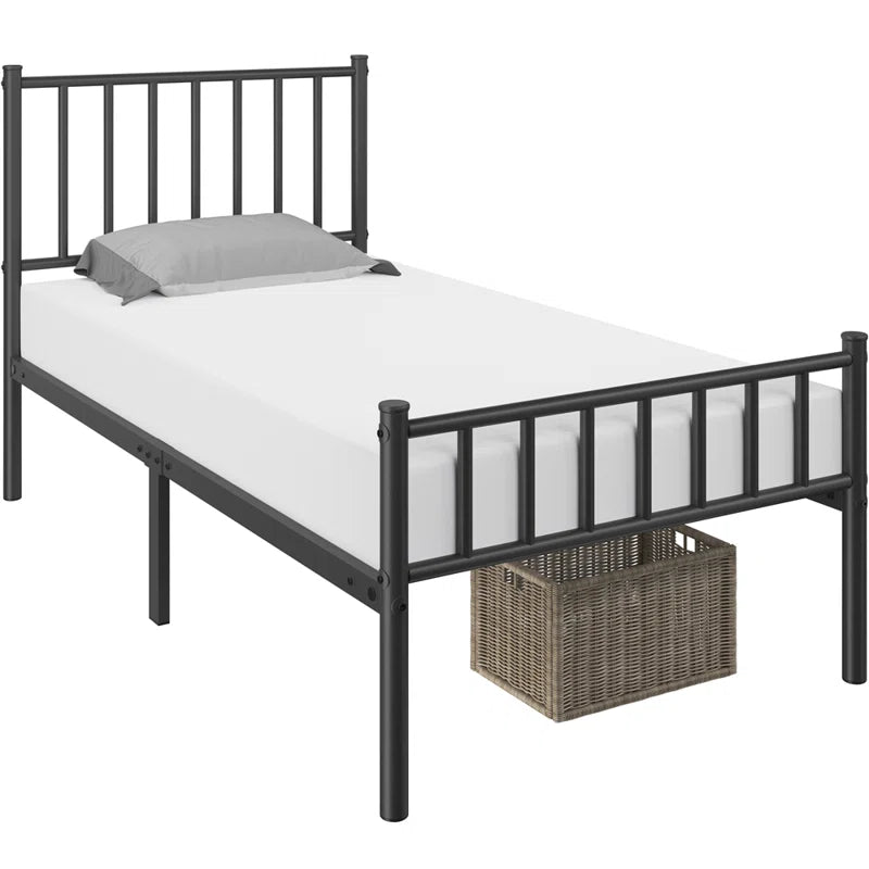 Black metal twin bed frame rental