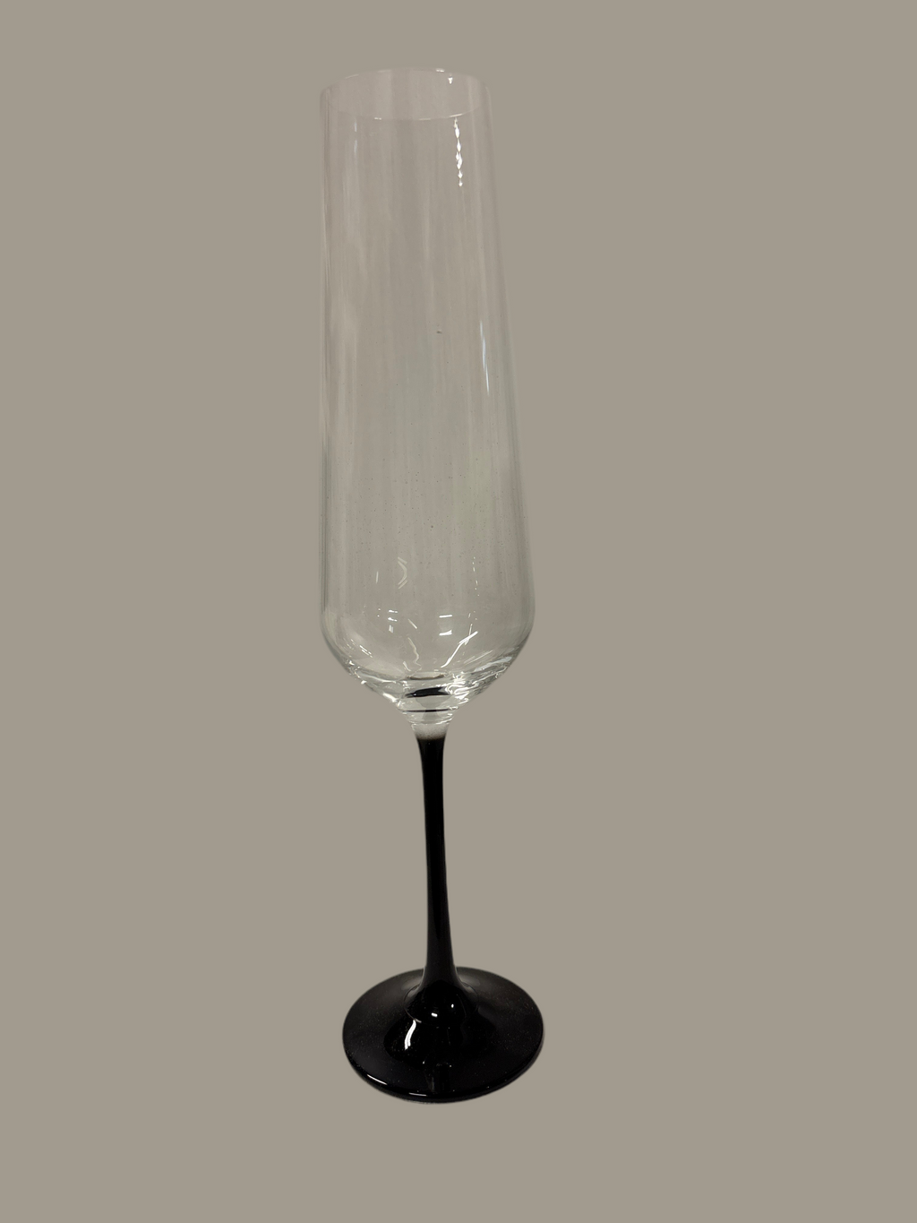Black crystal champagne glasses rental - set of 6
