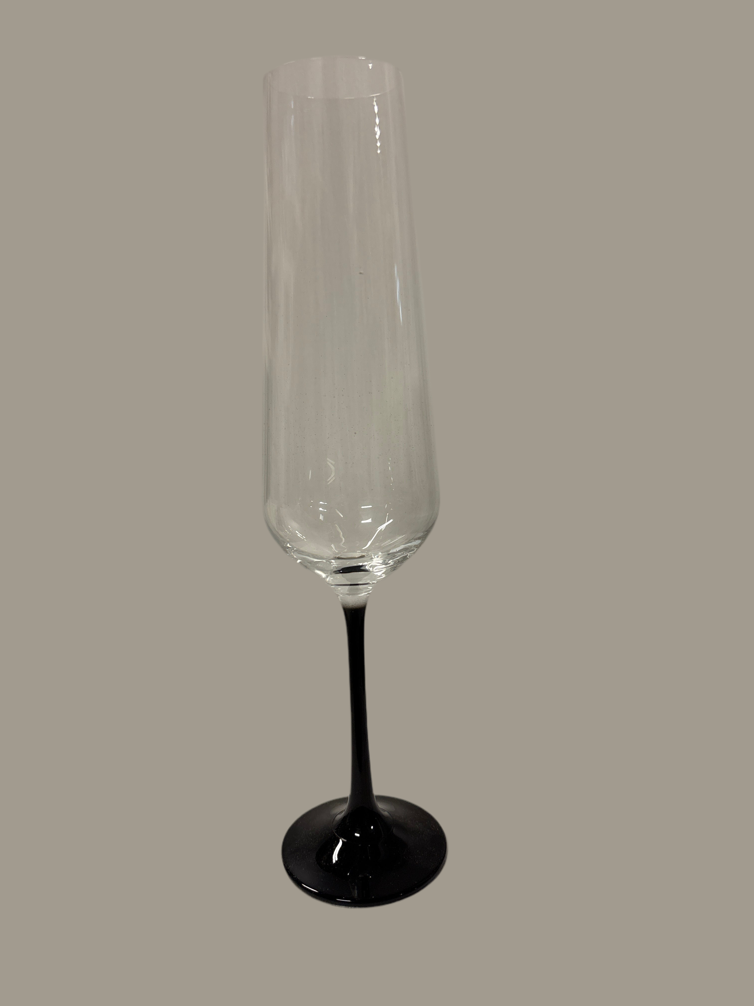 Black crystal champagne glasses rental - set of 6