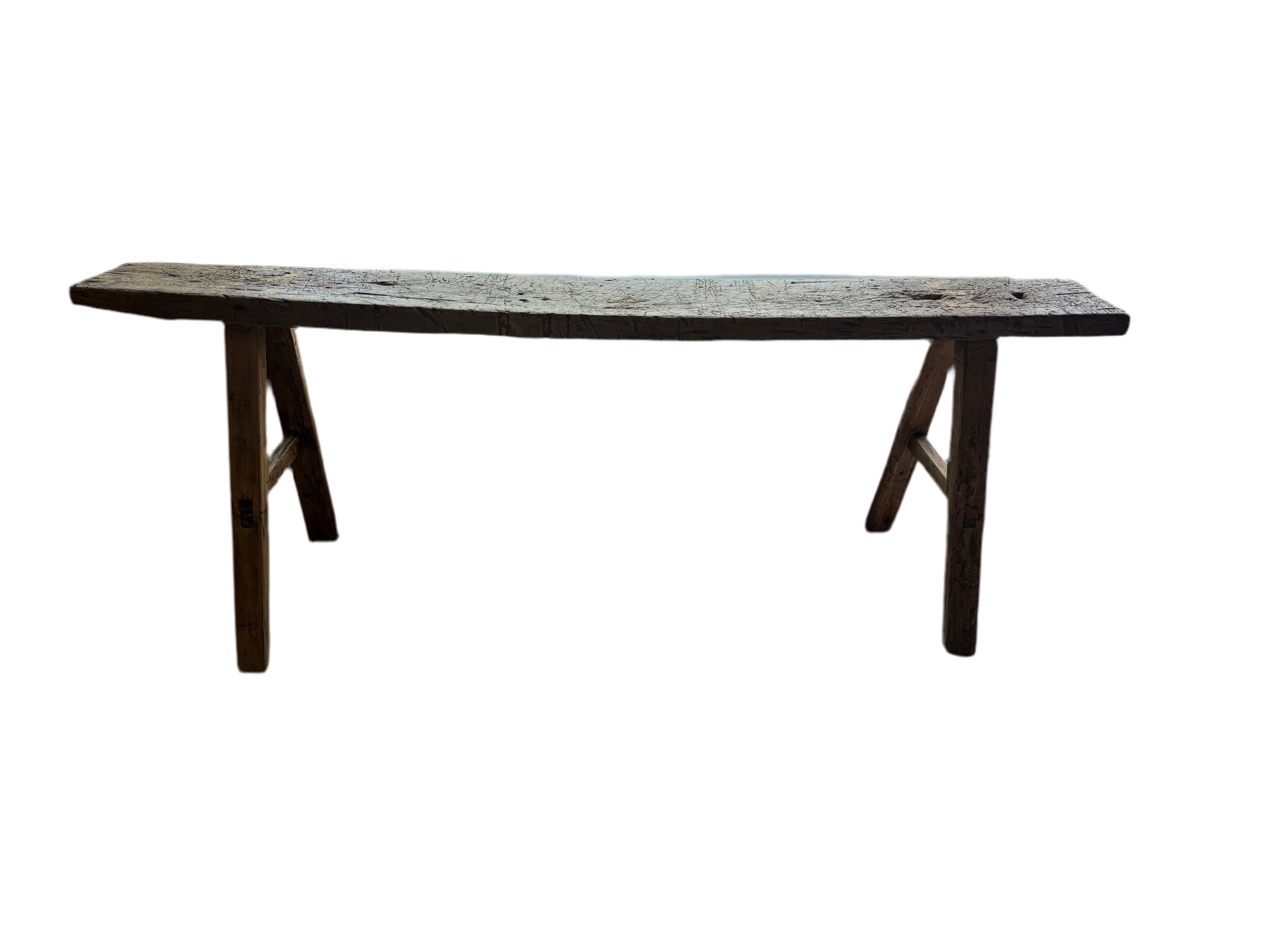 Rustic narrow bench rental