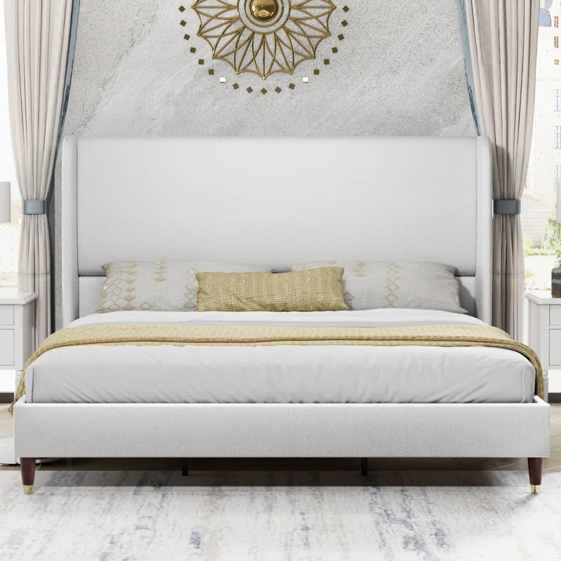 Off white double bed frame