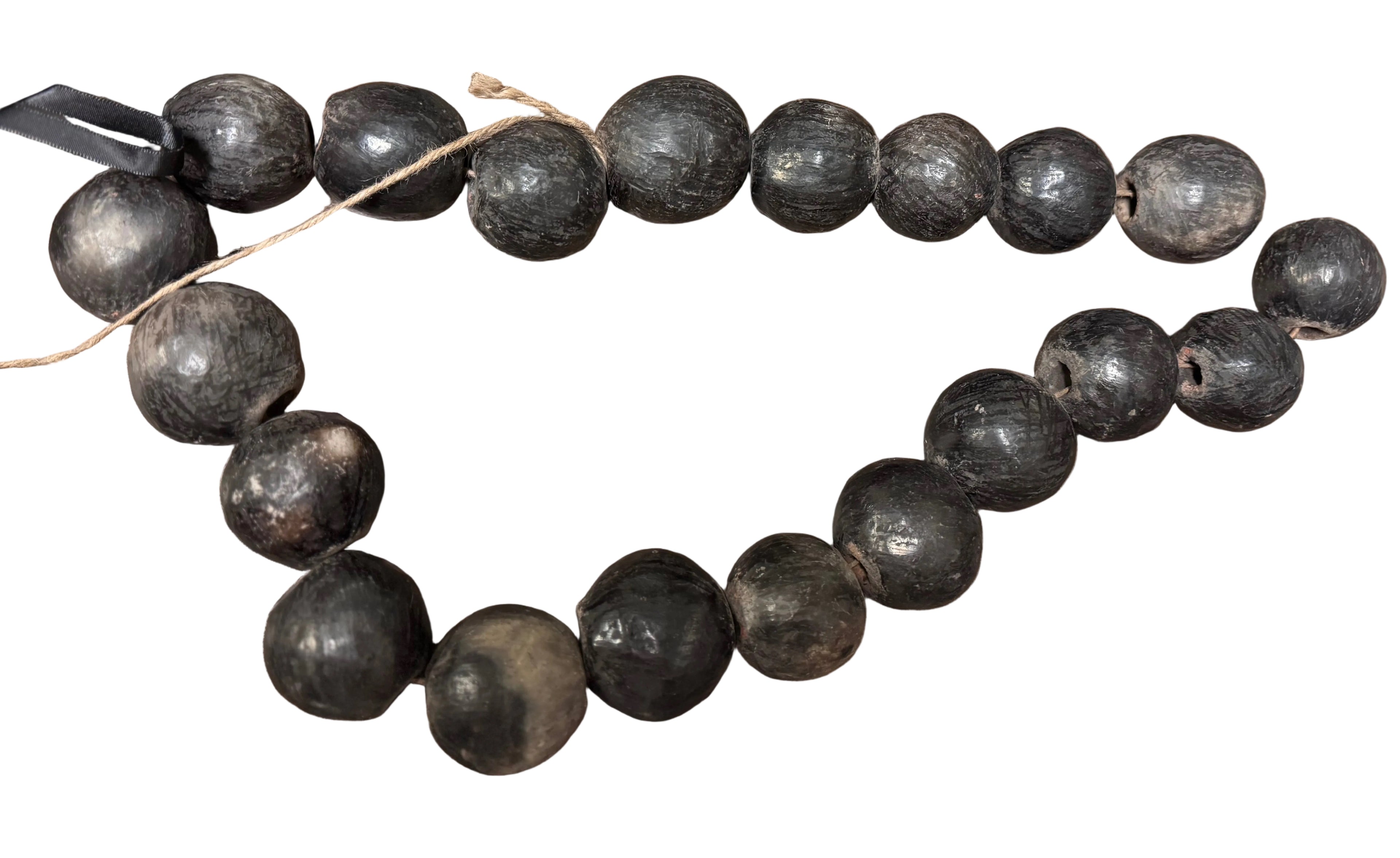 Heavy black wooden styling beads rental