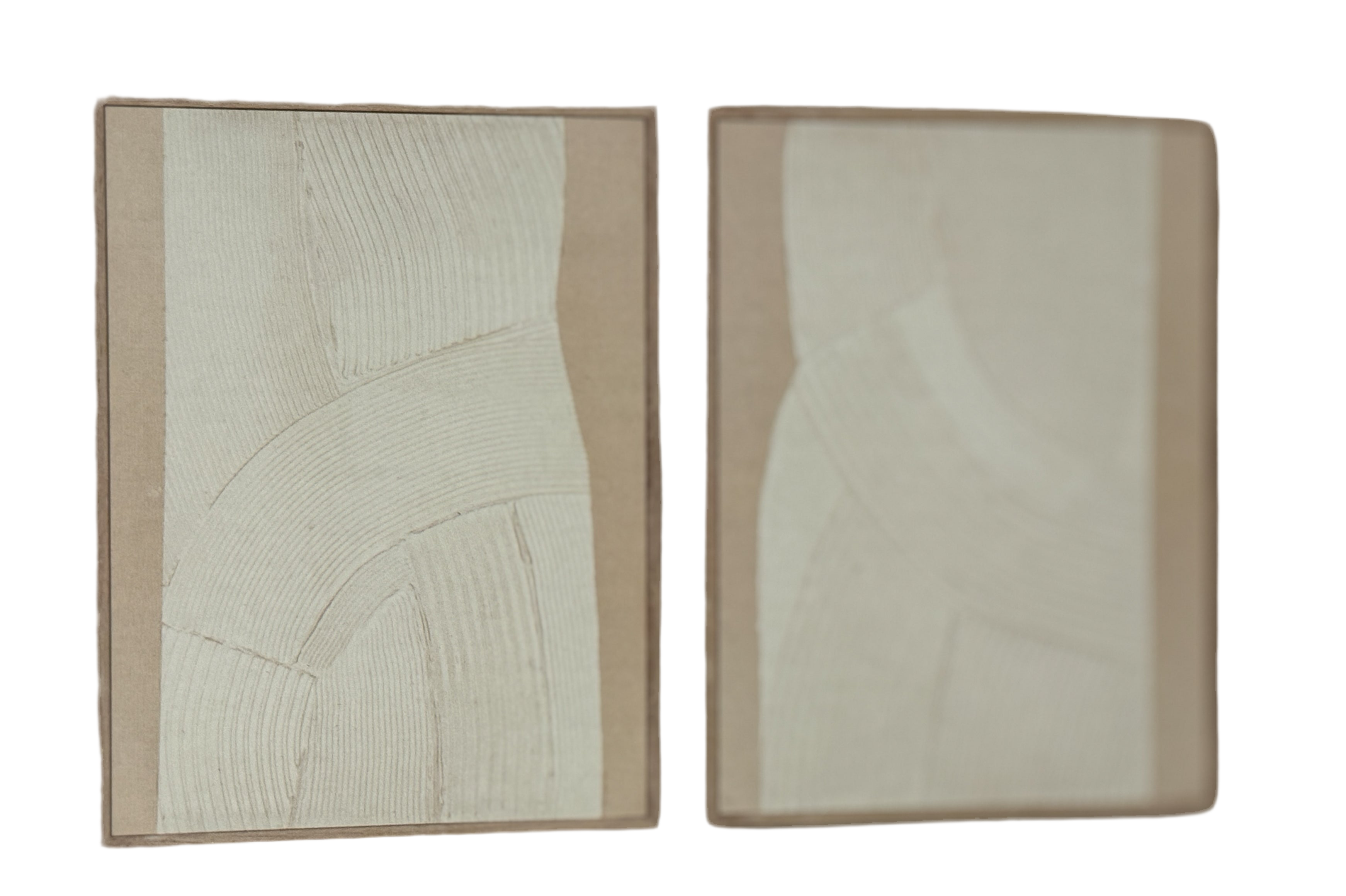 Set of 2 neutral plaster wall decor rental