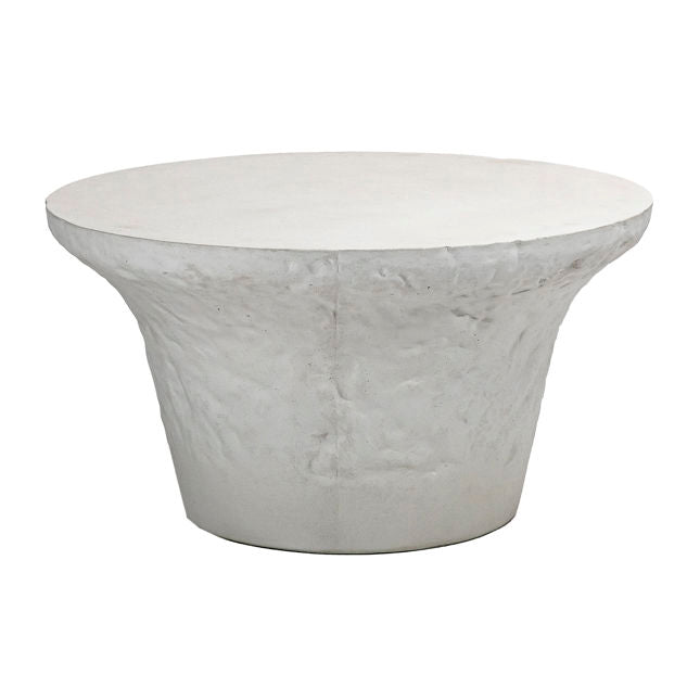 White concrete outdoor coffee table rental