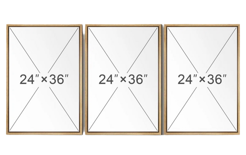 Modern black and white floral canvas trio wall art rental