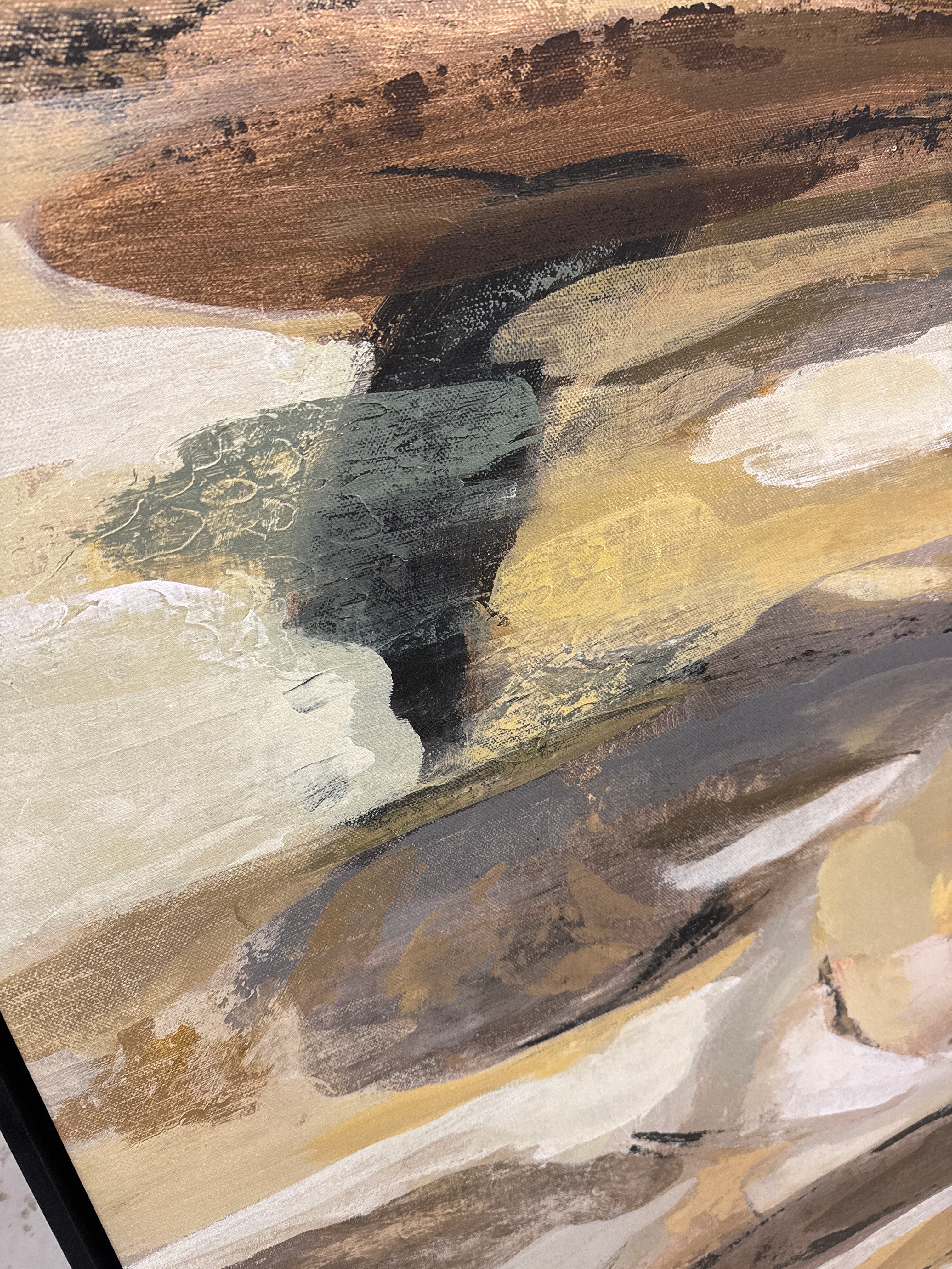 Neutral black framed art rental