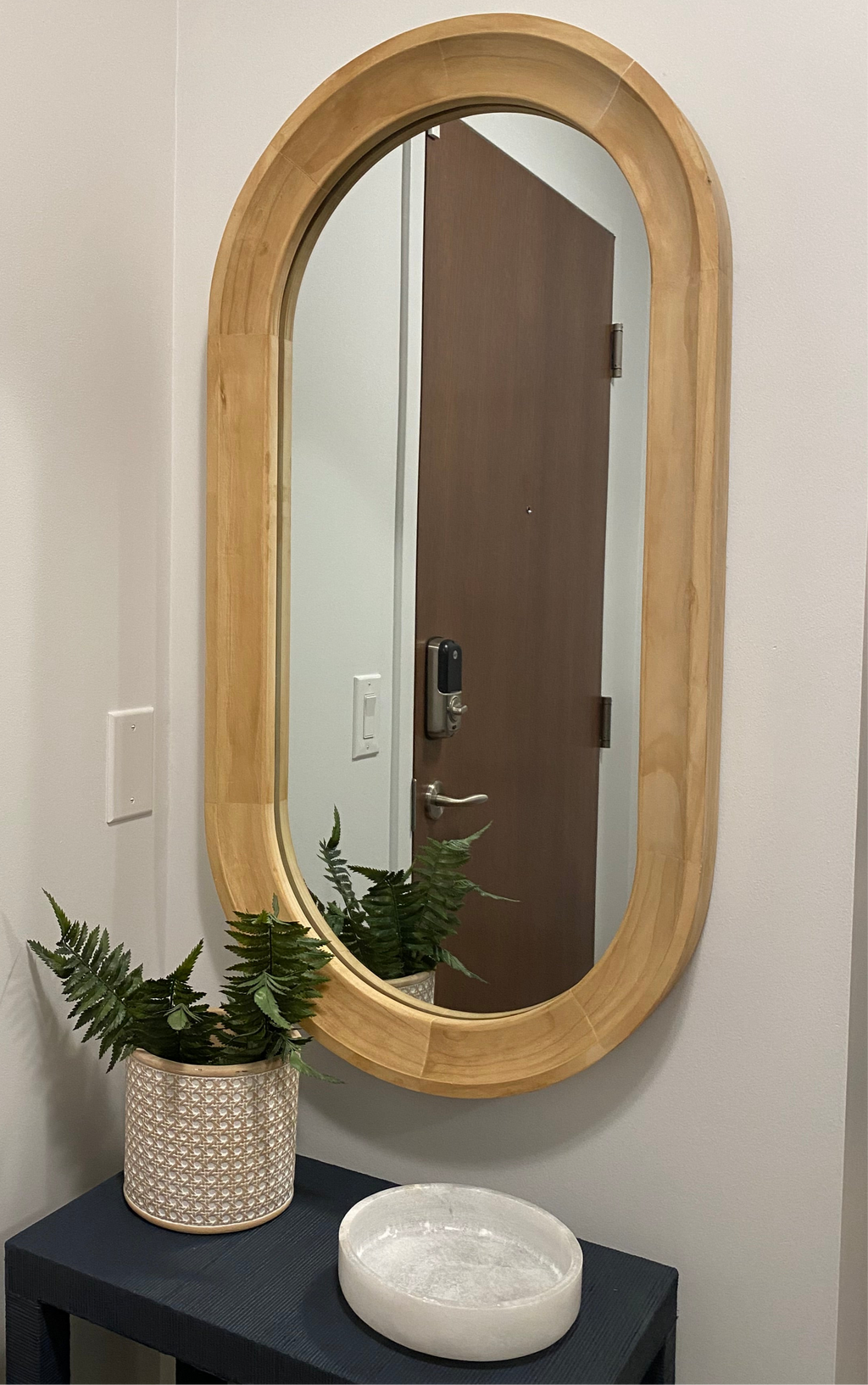 Wooden elongated mirror rental