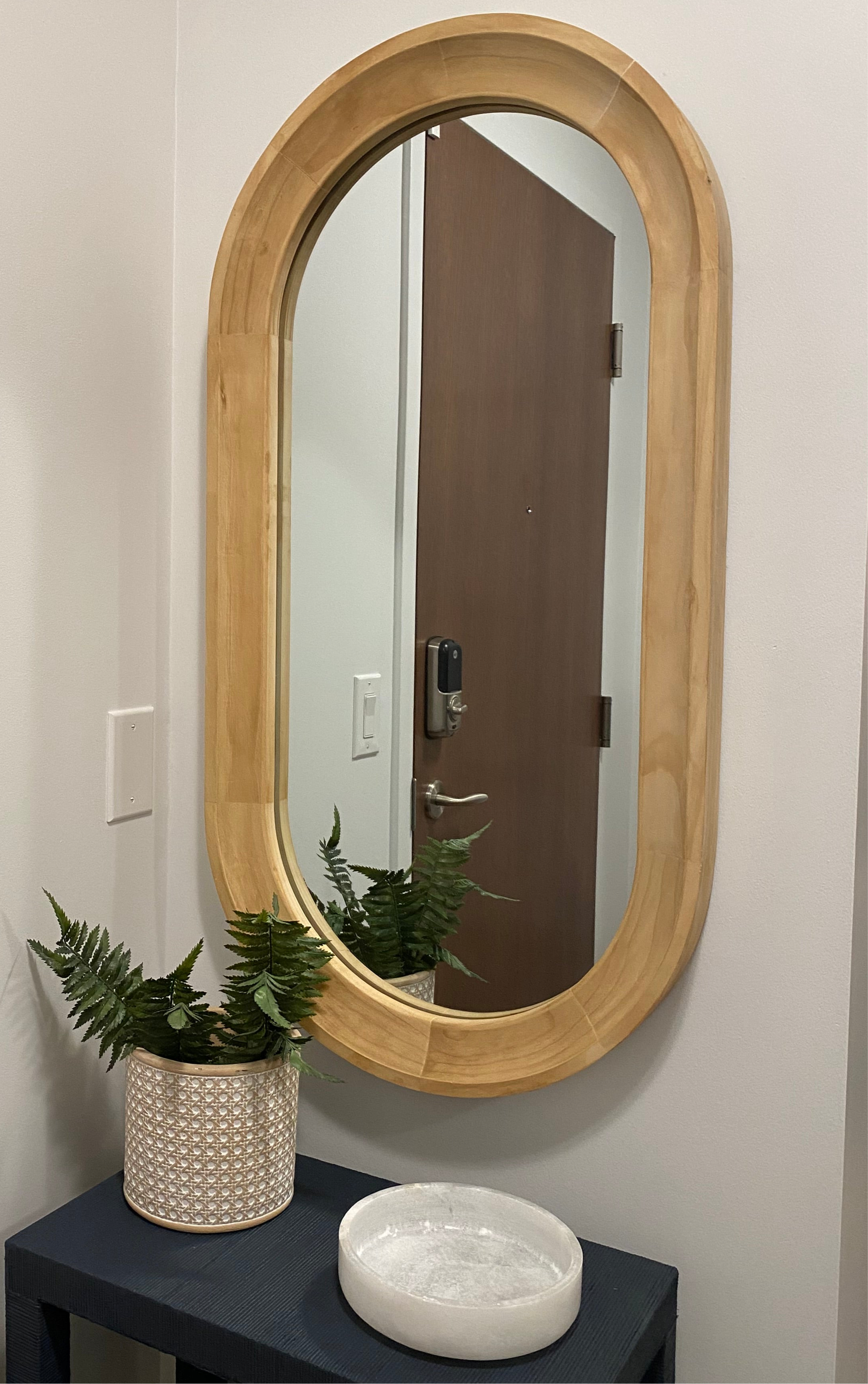 Wooden elongated mirror rental