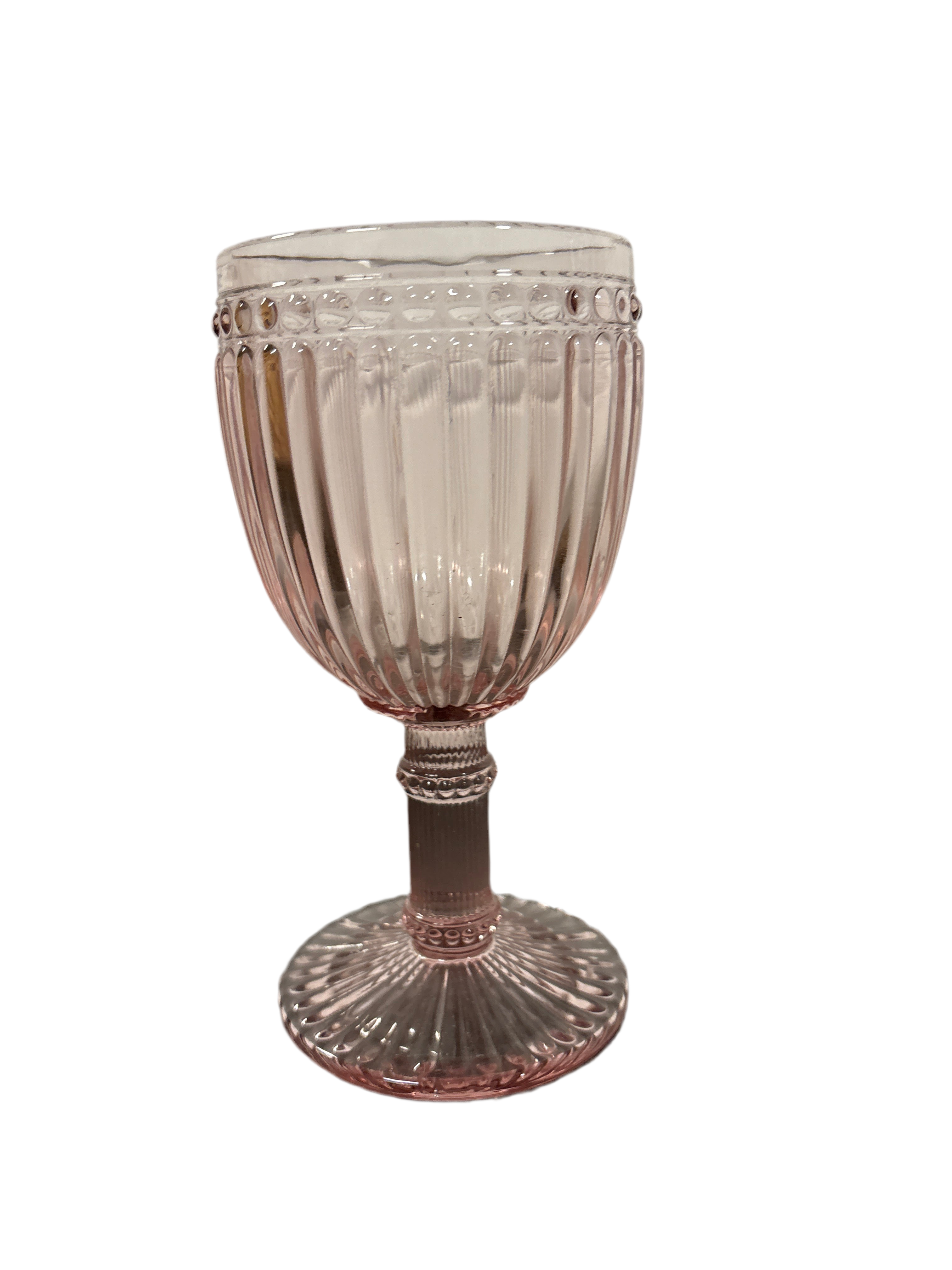Blush fluted wine glass rental set of 6