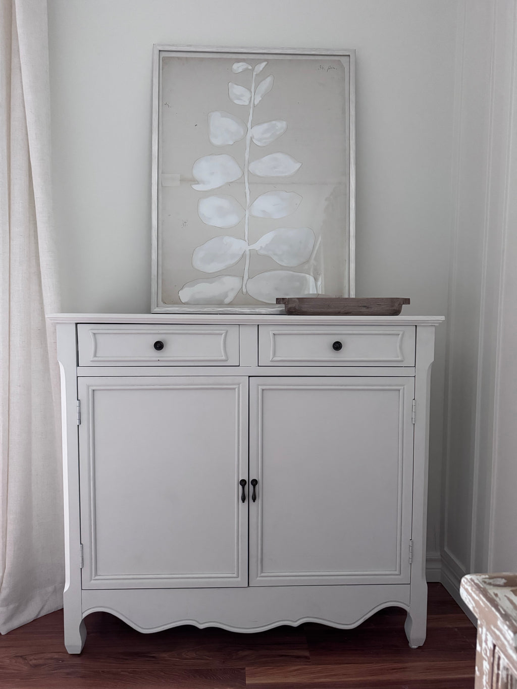 White Console dresser rental