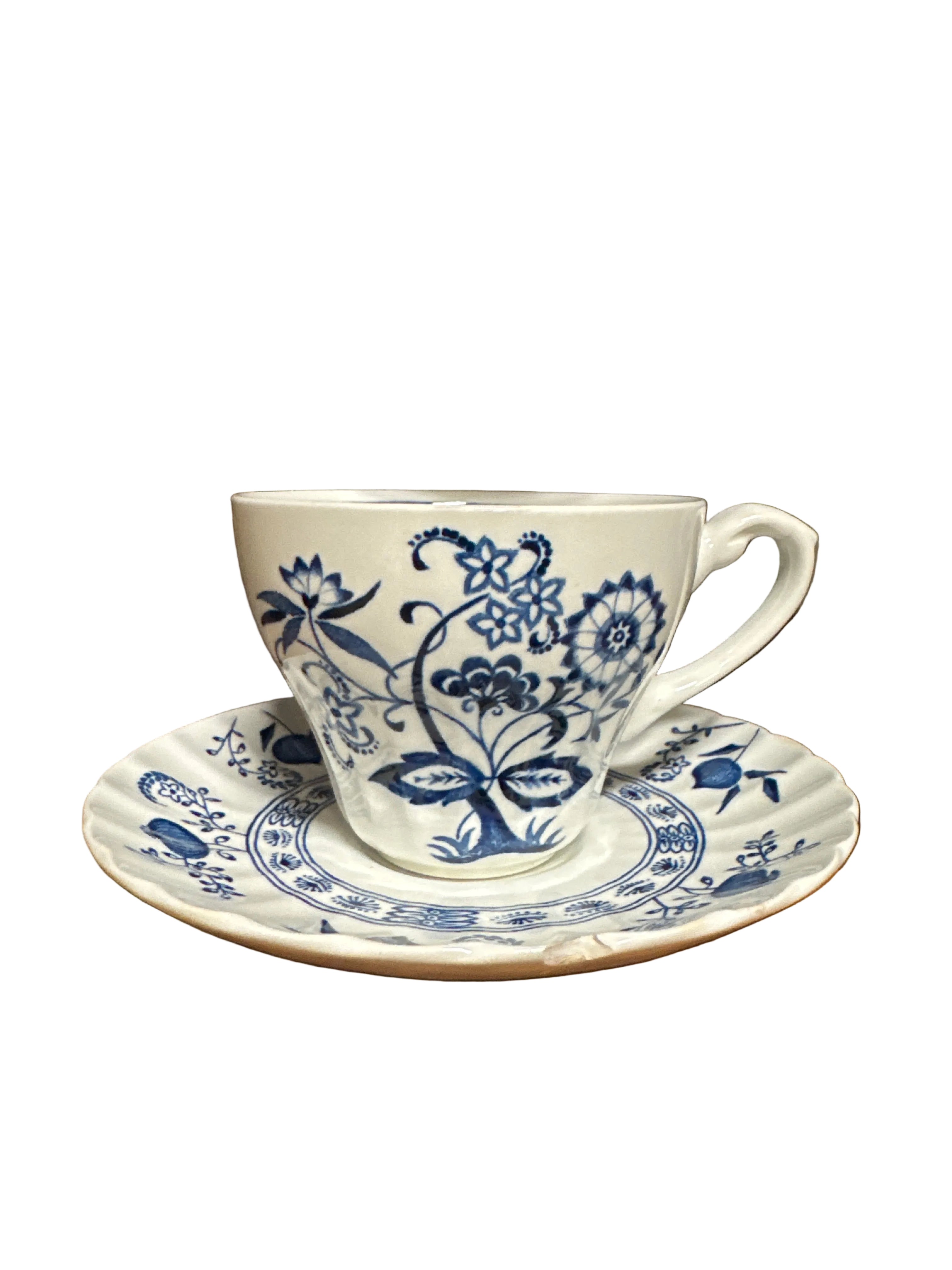 Antique blue Nordic teacups set of 6  rental