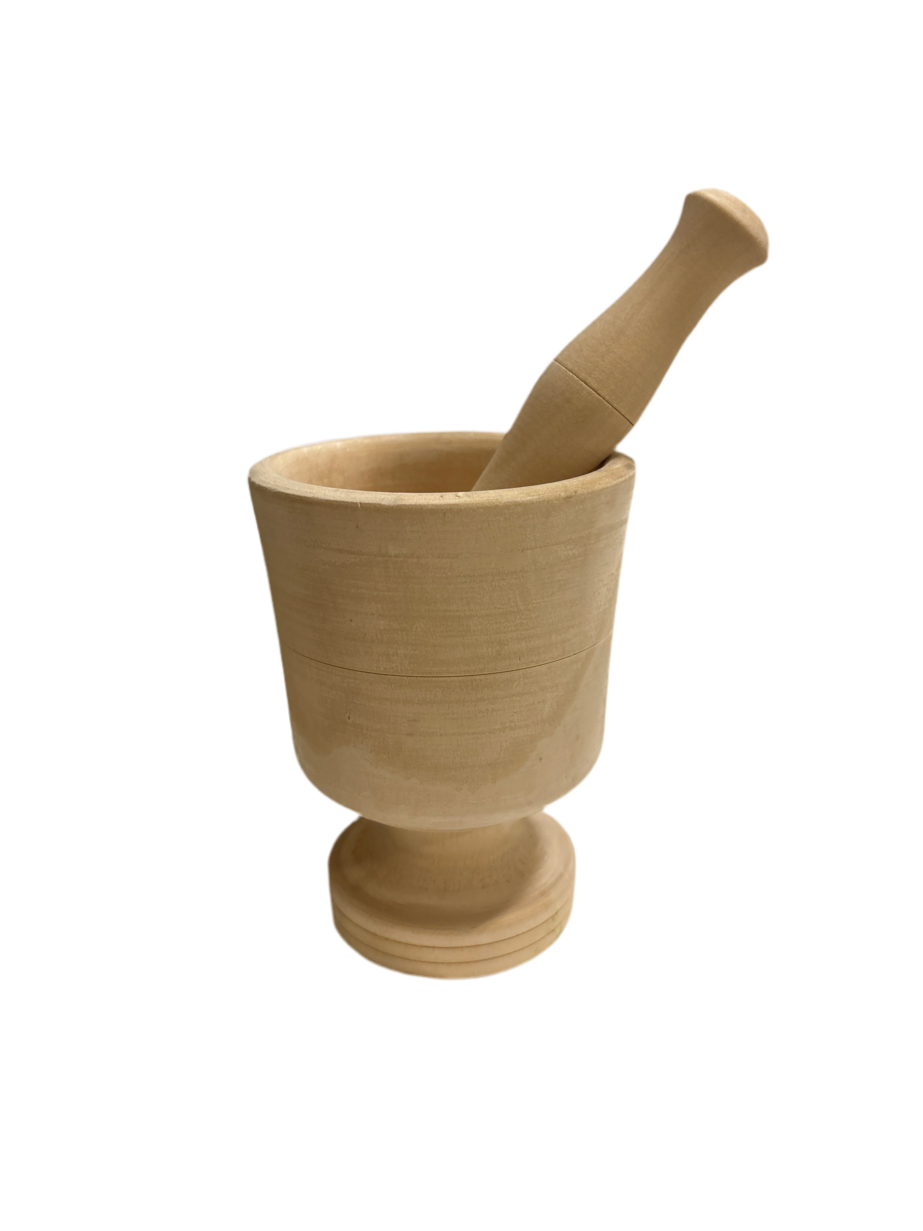 Light wooden mortar & pestle rental