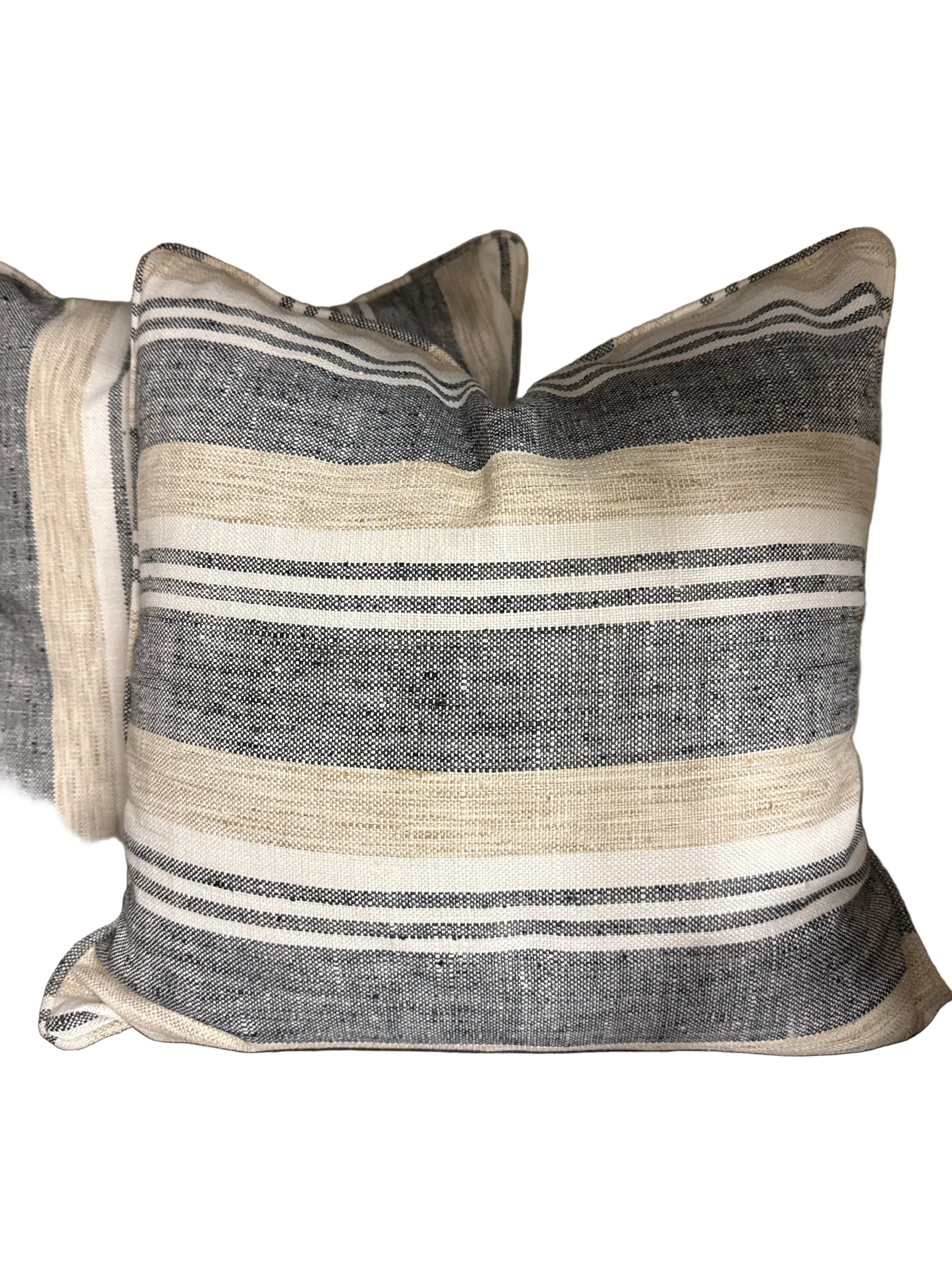 Indoor outdoor black taupe, throw pillow rental