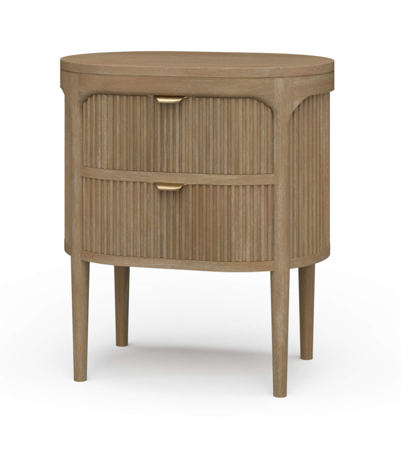 Curved fluted side end table ( available sept )