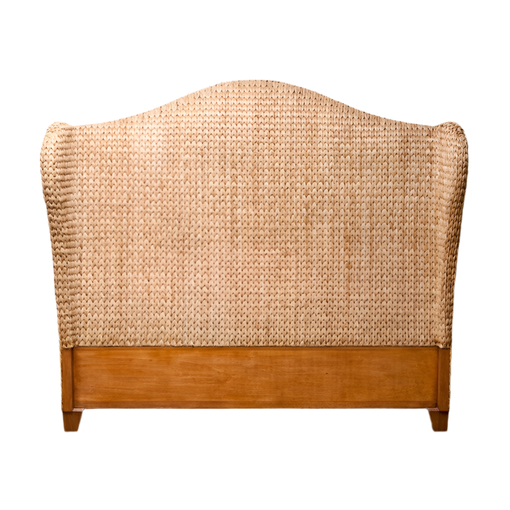 Woven seagrass queen headboard / frame bed skirt rental
