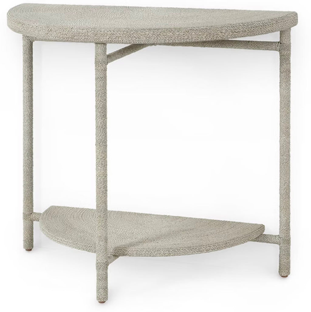 Seagrass demilune table rental