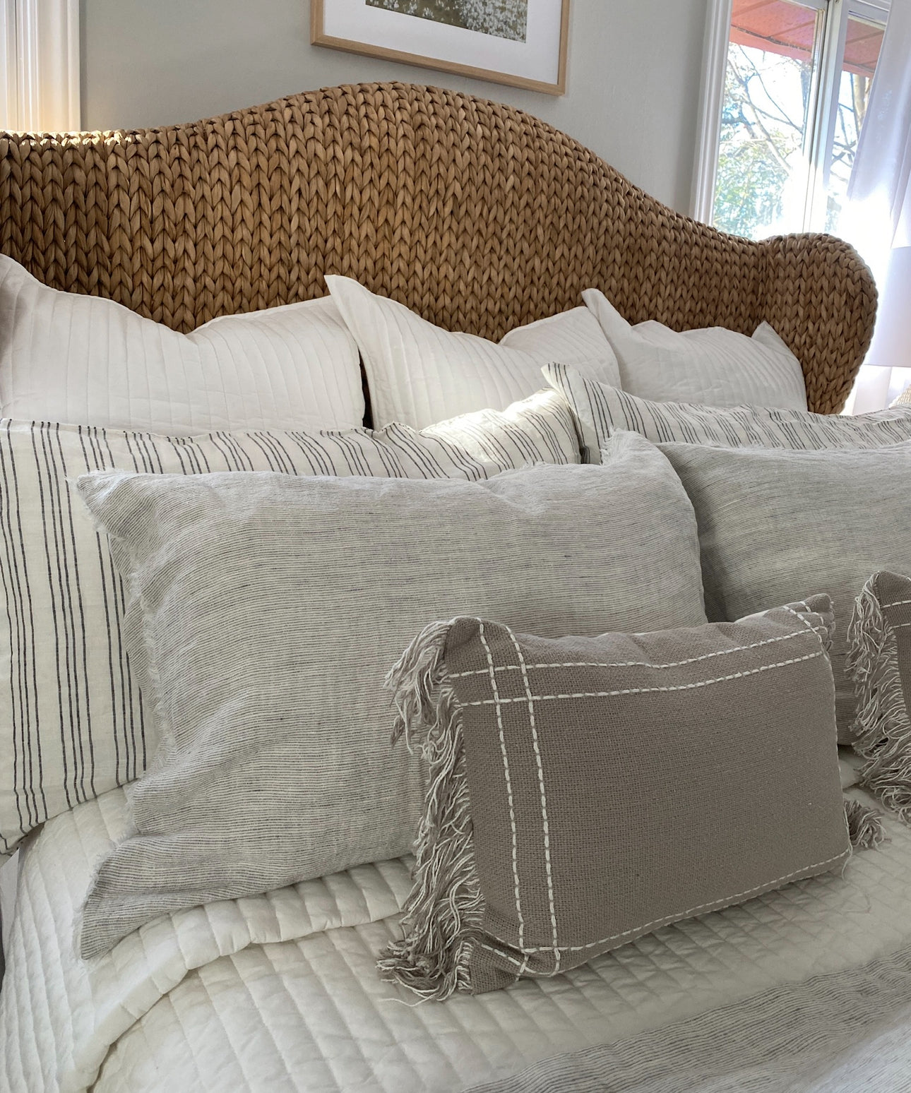 Set of Luxe queen bedding rental