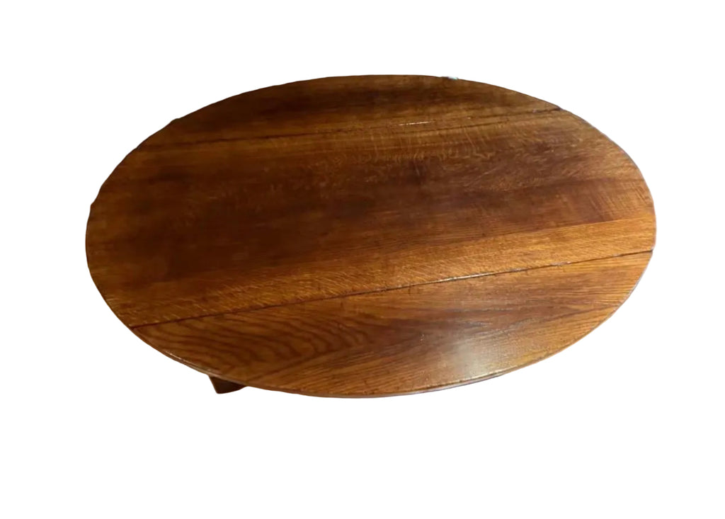Antique oak oval coffee table rental