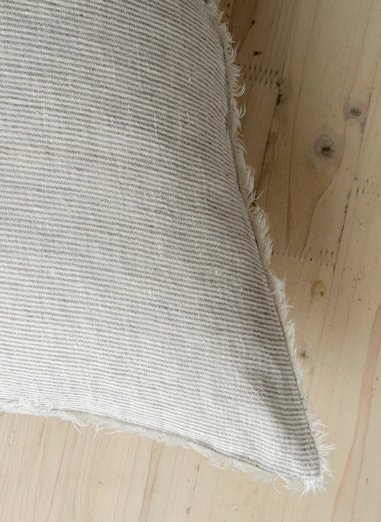 Linen striped pillow 24x24” - grey rental