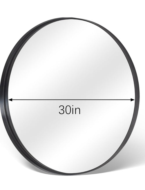 30” black round mirror rental