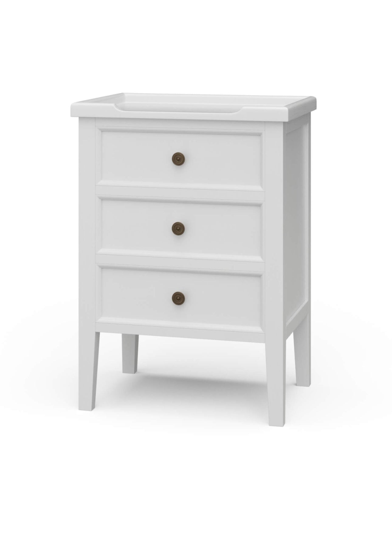 White small bedside table rental