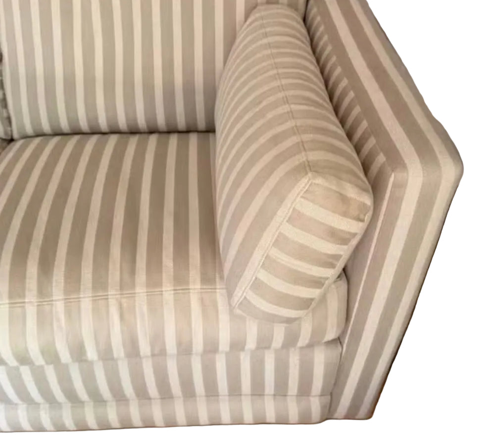 Neutral striped sofa rental