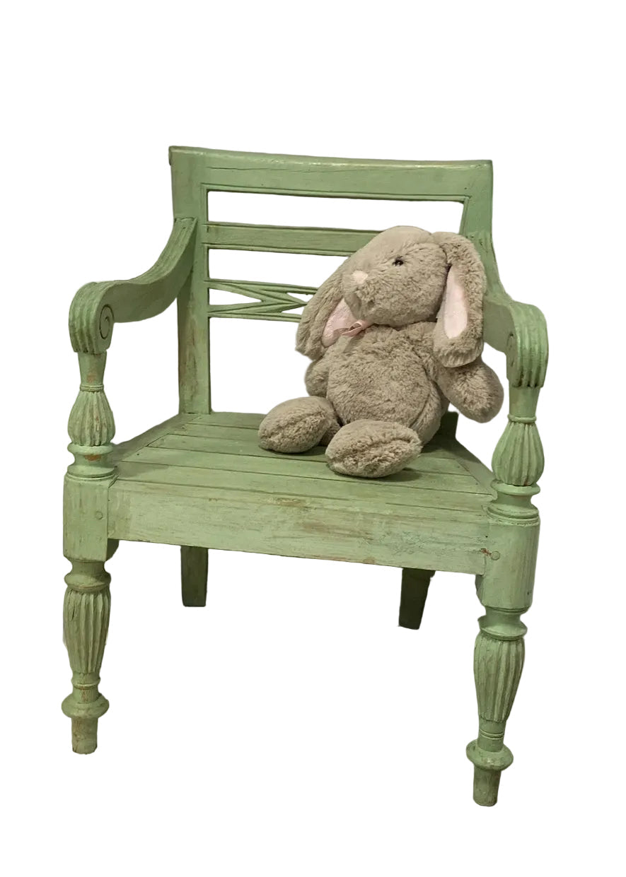 Green wooden children’s chair rental