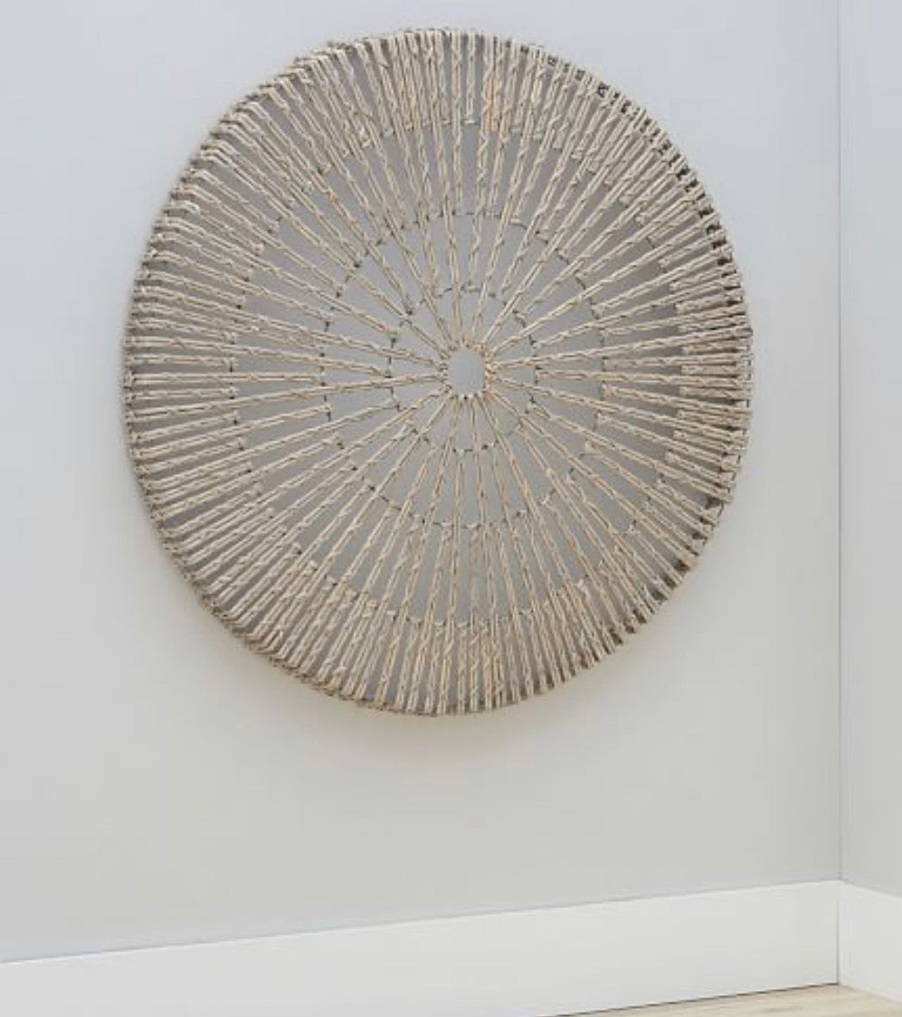 48” woven round wall decor rental