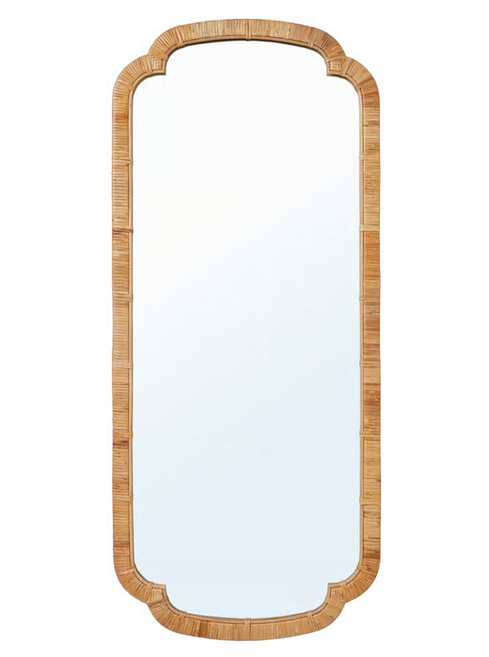 Rattan tall mirror rental