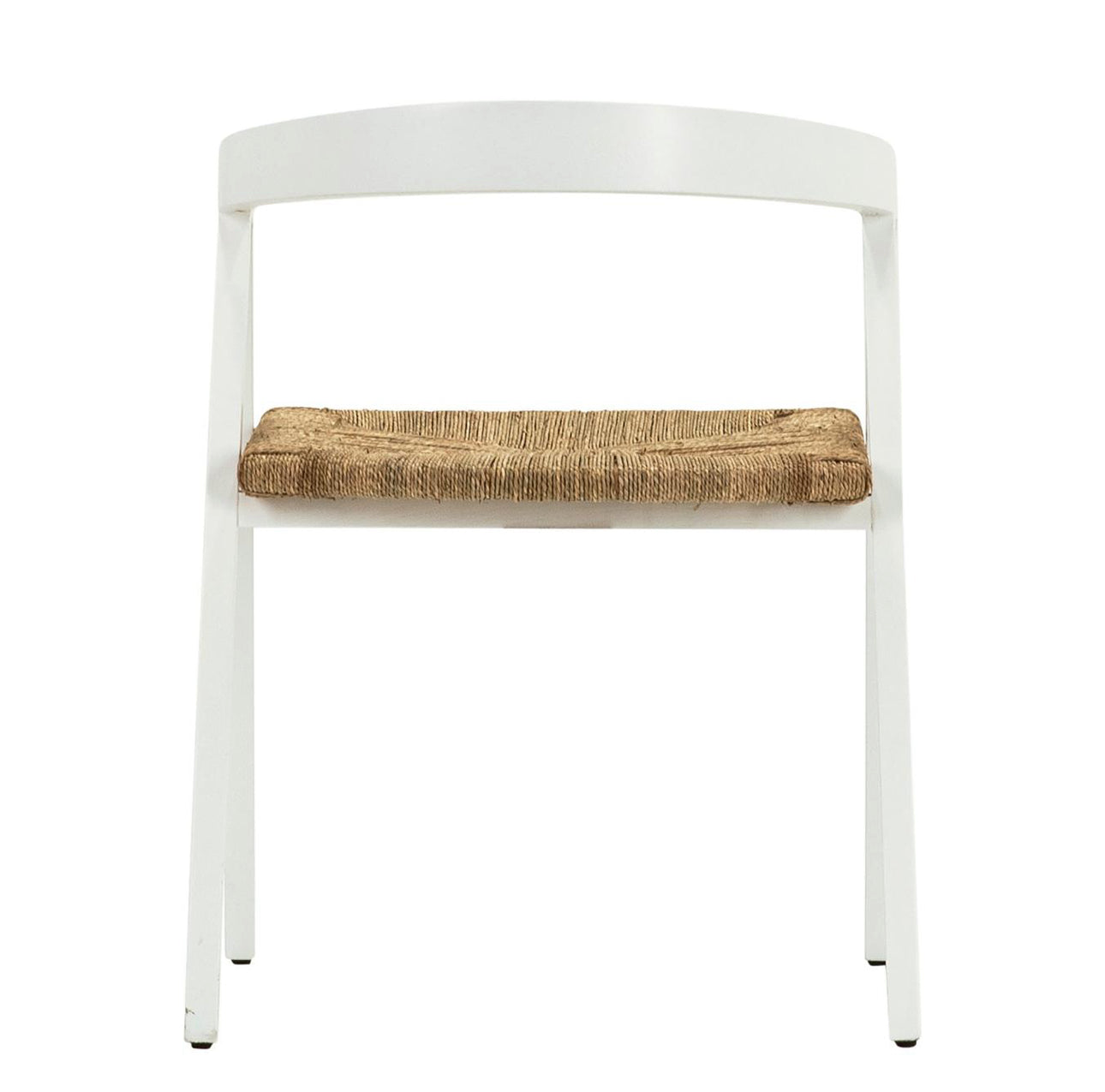White curved back wooden dining chair rental