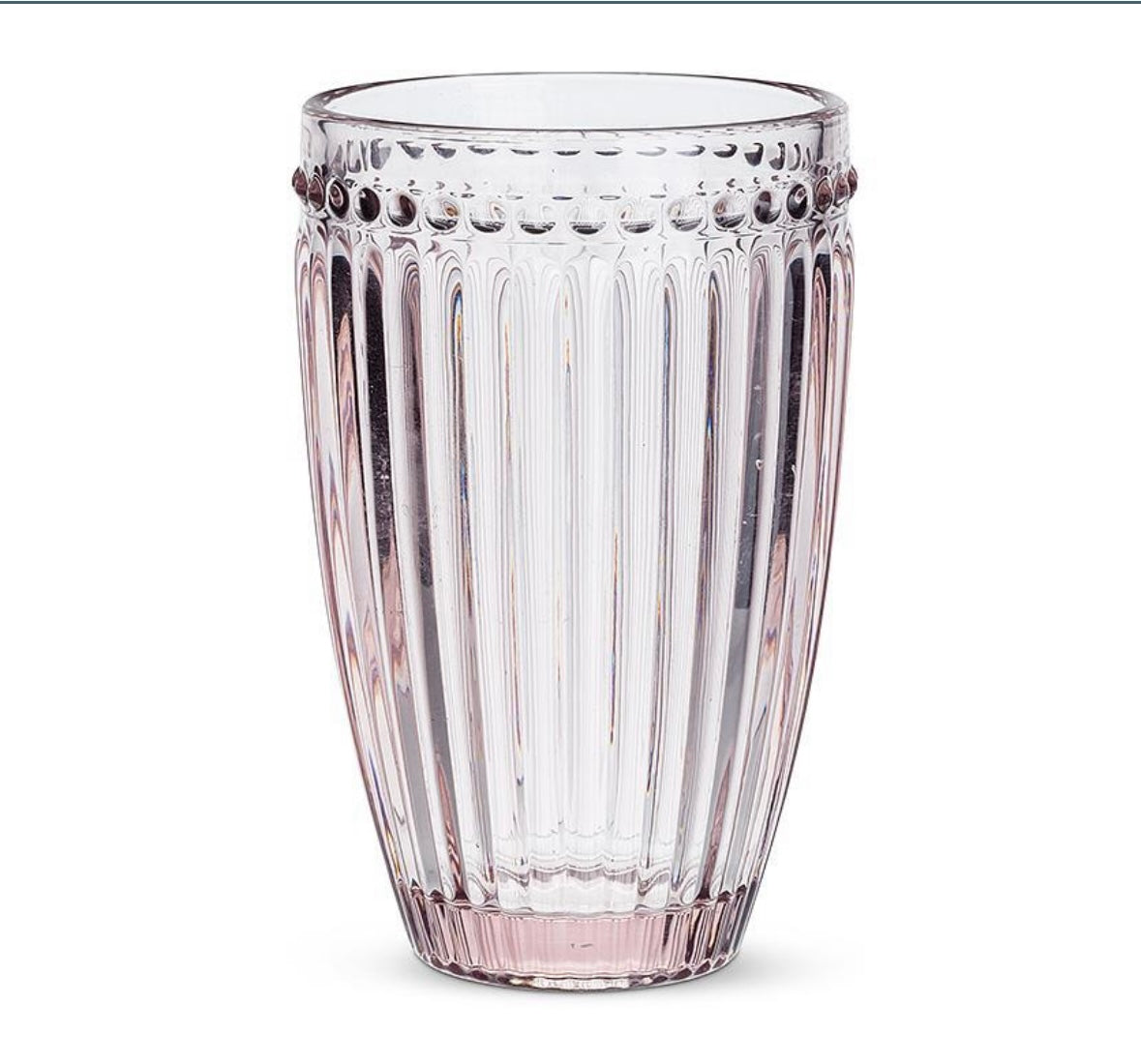 Blush fluted glass rental set of 6