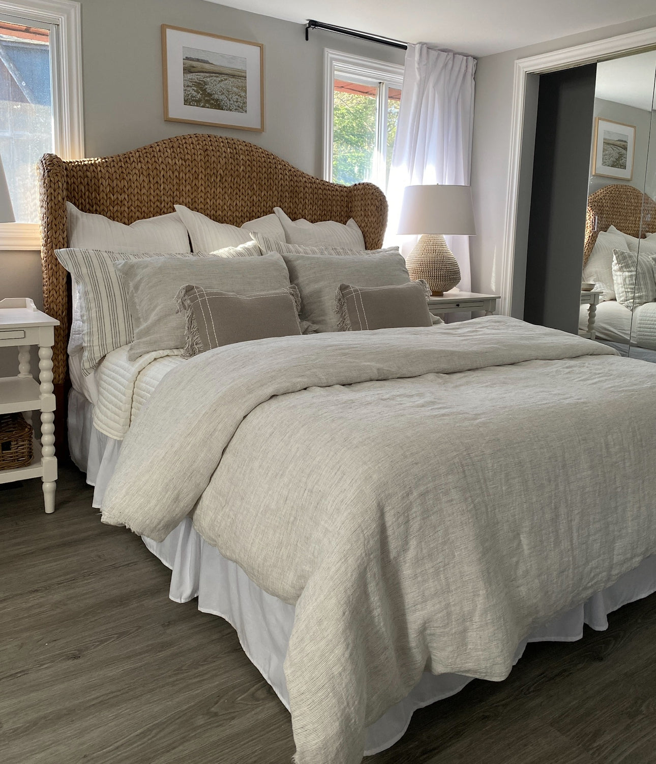Set of Luxe queen bedding rental