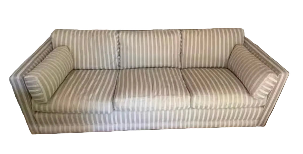 Neutral striped sofa rental