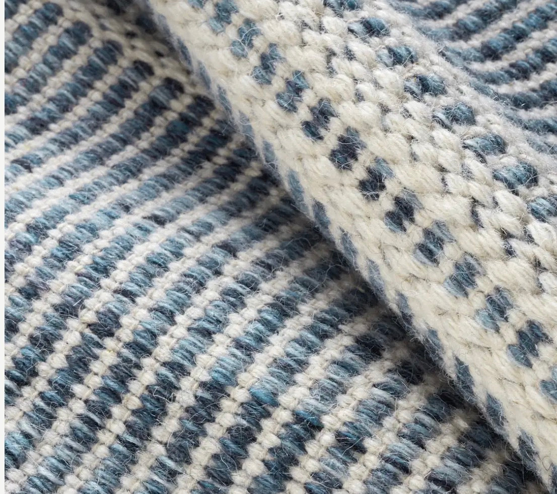 Blue and ivory 5x8’ rug rental